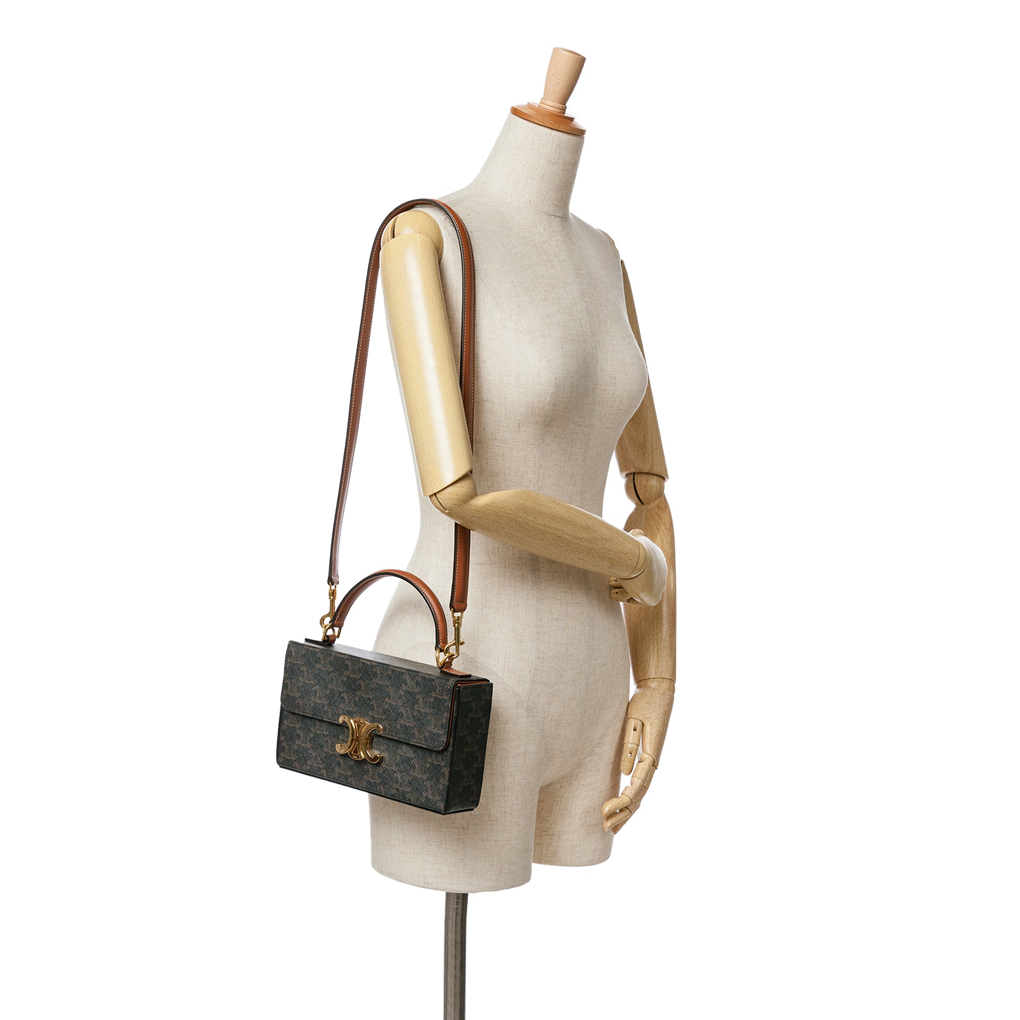 Celine Triomphe Coated Canvas Box Top Handle Bag - image 6