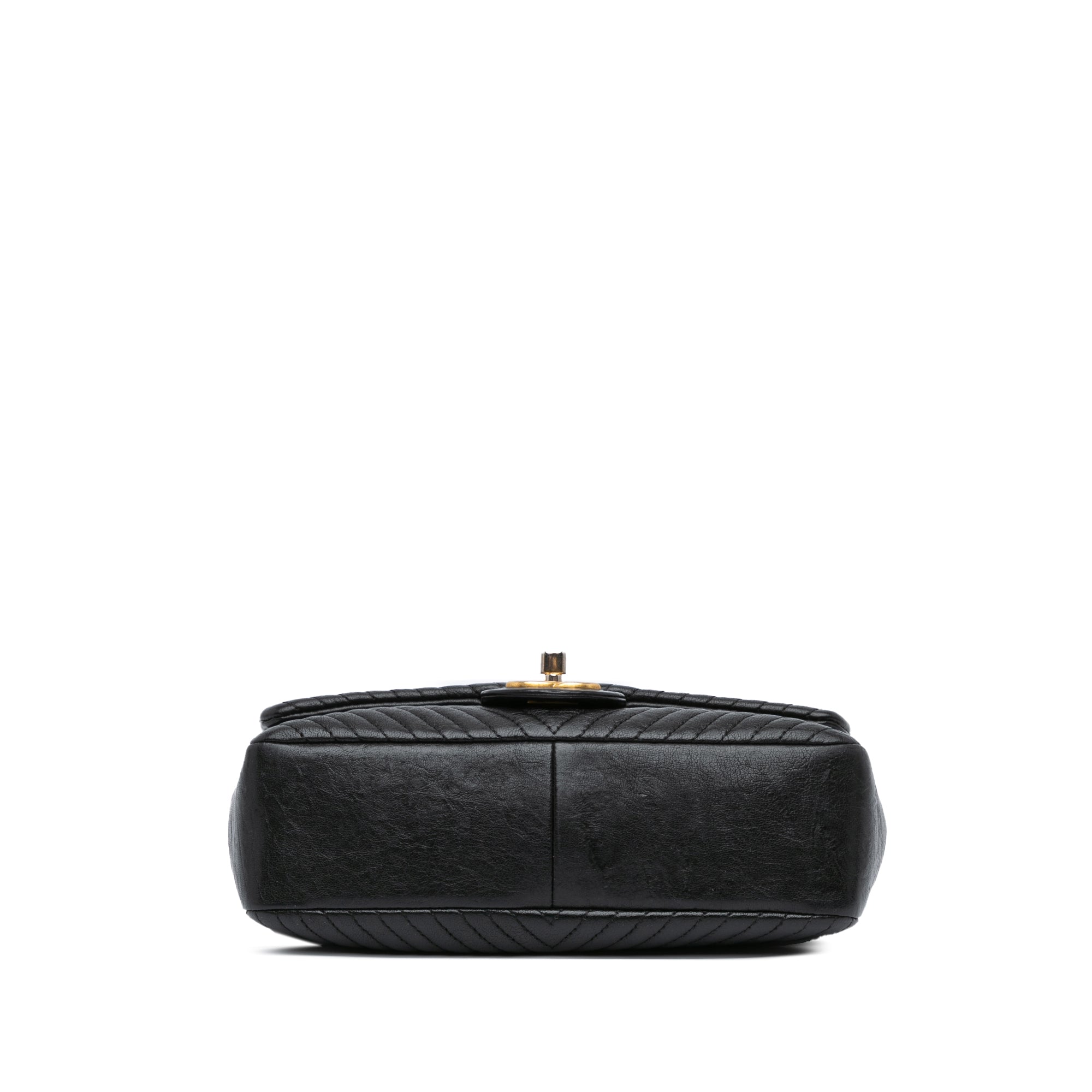 Chanel Small Chevron Wrinkled Calfskin Medallion Charm Surpique Flap - image 3