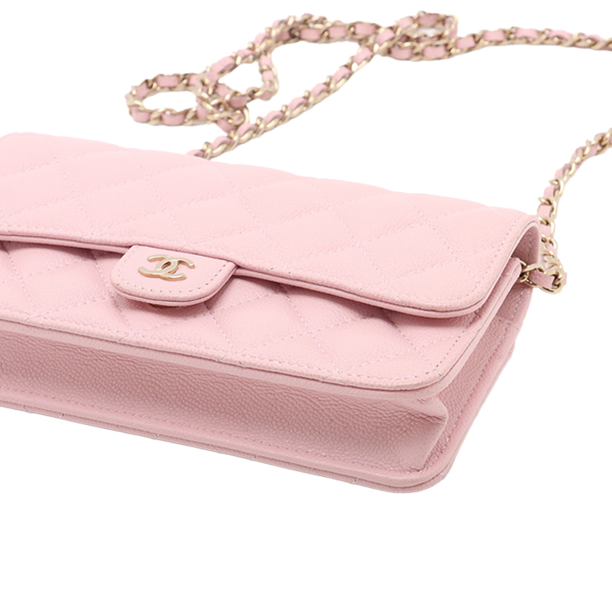 Chanel CC Quilted Caviar Flap Phone Holder Wallet on Chain - image 3