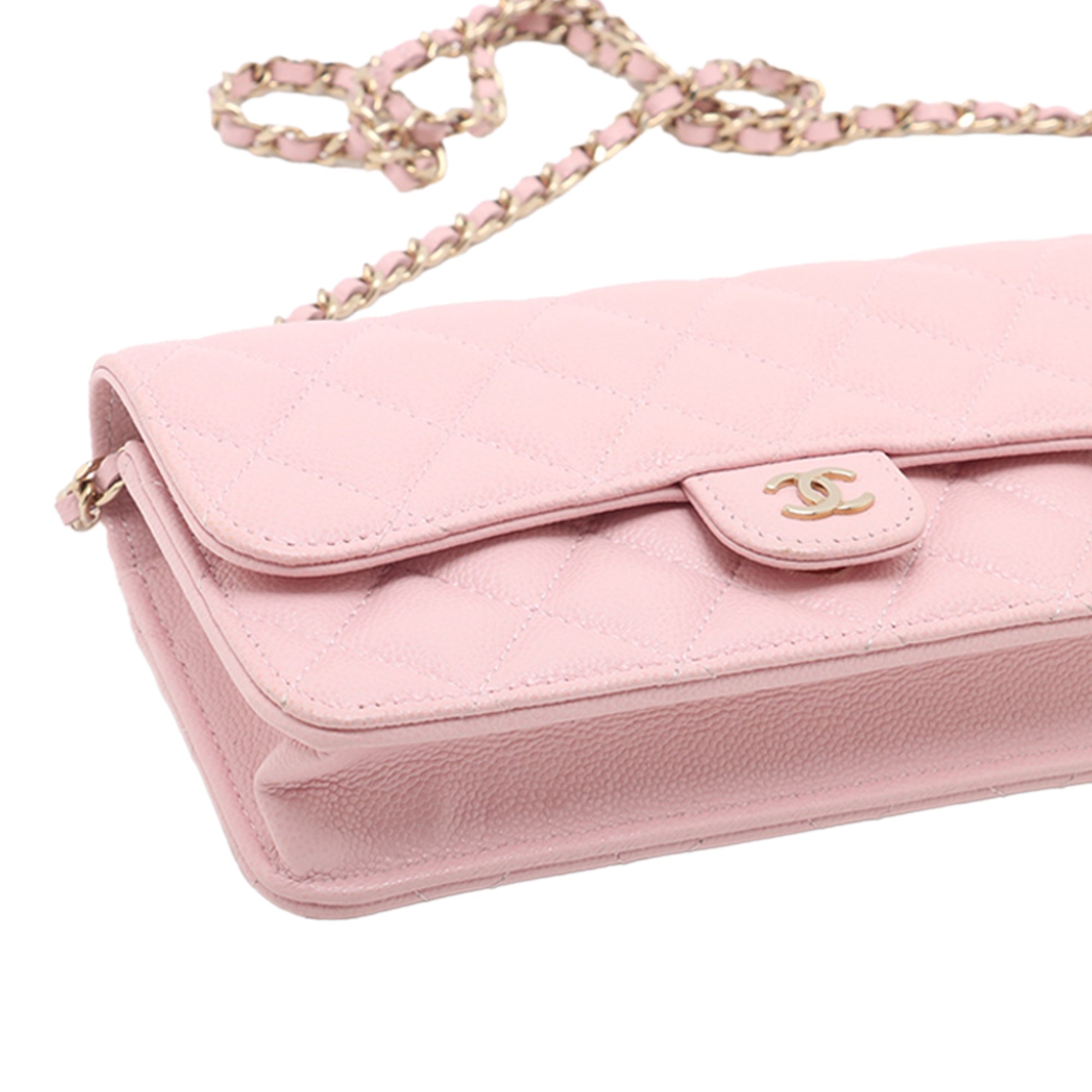 Chanel CC Quilted Caviar Flap Phone Holder Wallet on Chain - image 4
