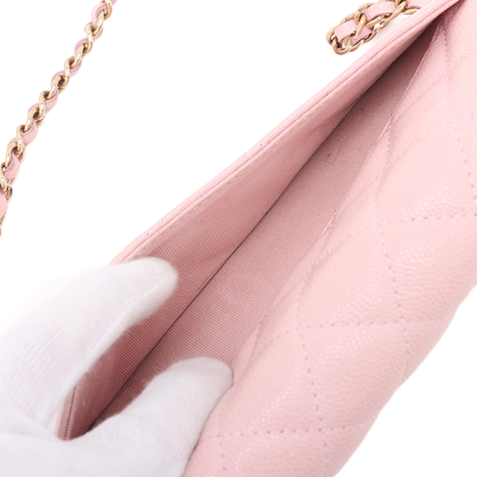 Chanel CC Quilted Caviar Flap Phone Holder Wallet on Chain - image 7
