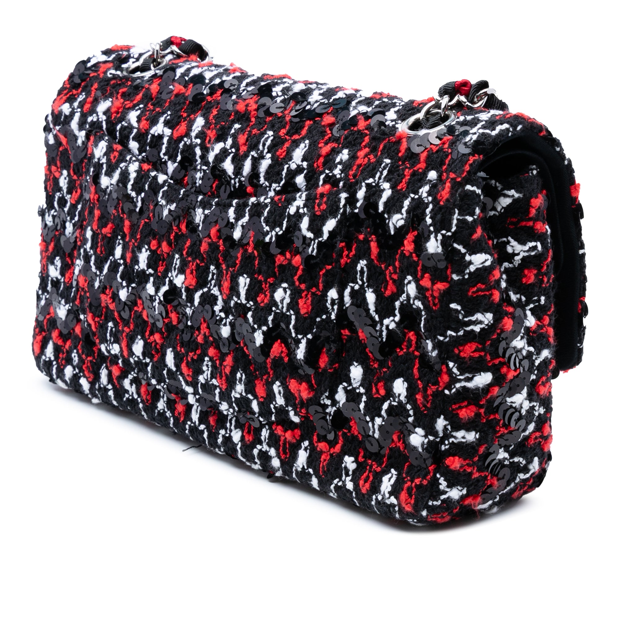 Chanel Medium Classic Tweed Sequins Double Flap - image 2