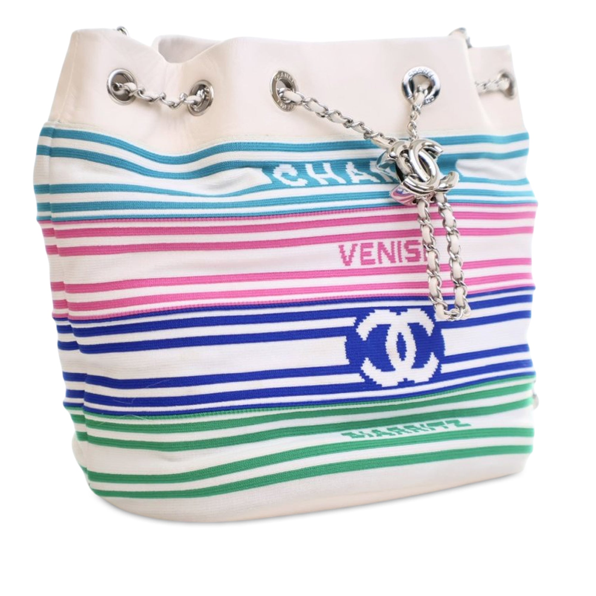 Chanel Mixed Fibers and Aged Calfskin Venise Biarritz Bucket Bag - image 2