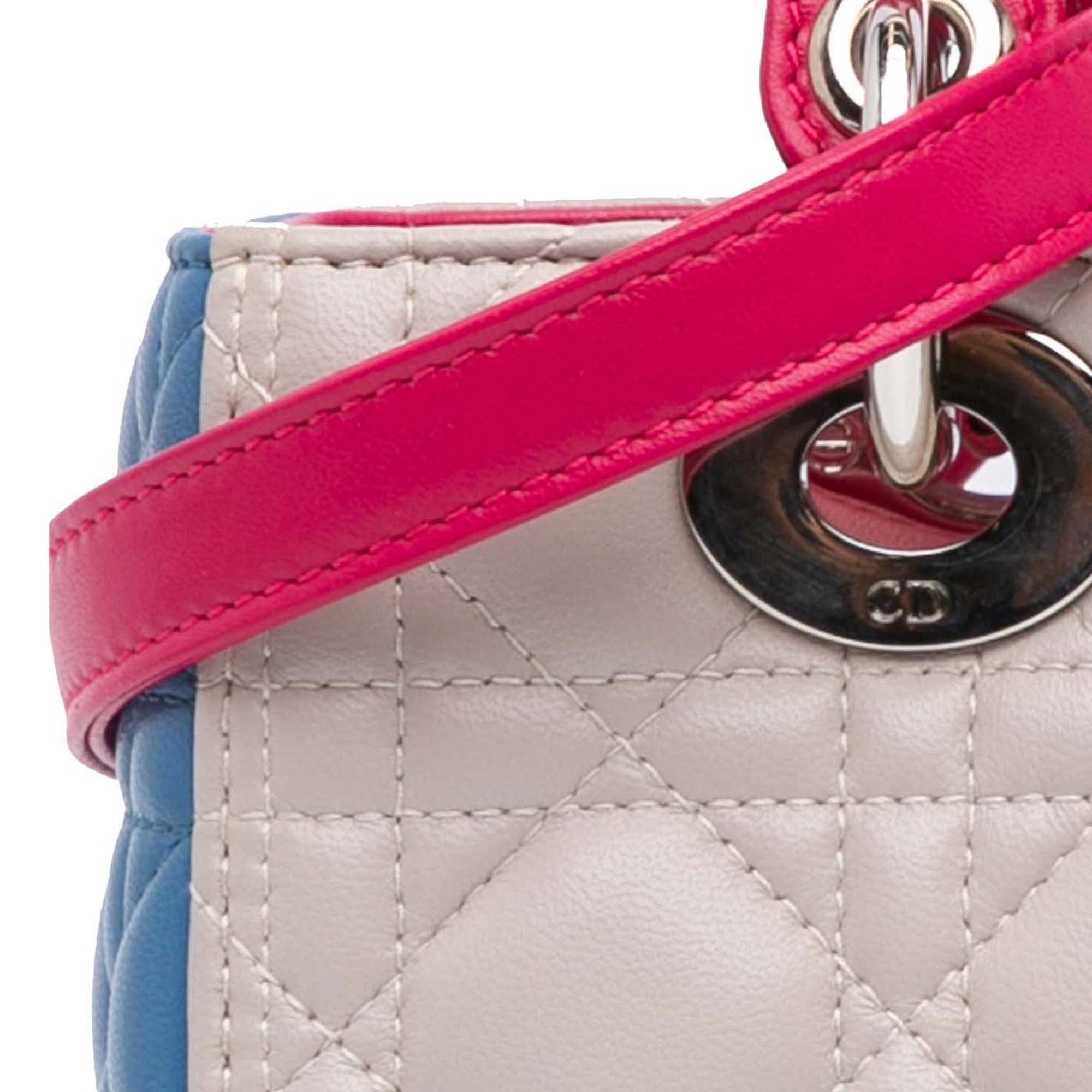 Dior Medium Tricolor Lambskin Cannage Lady Dior - image 11