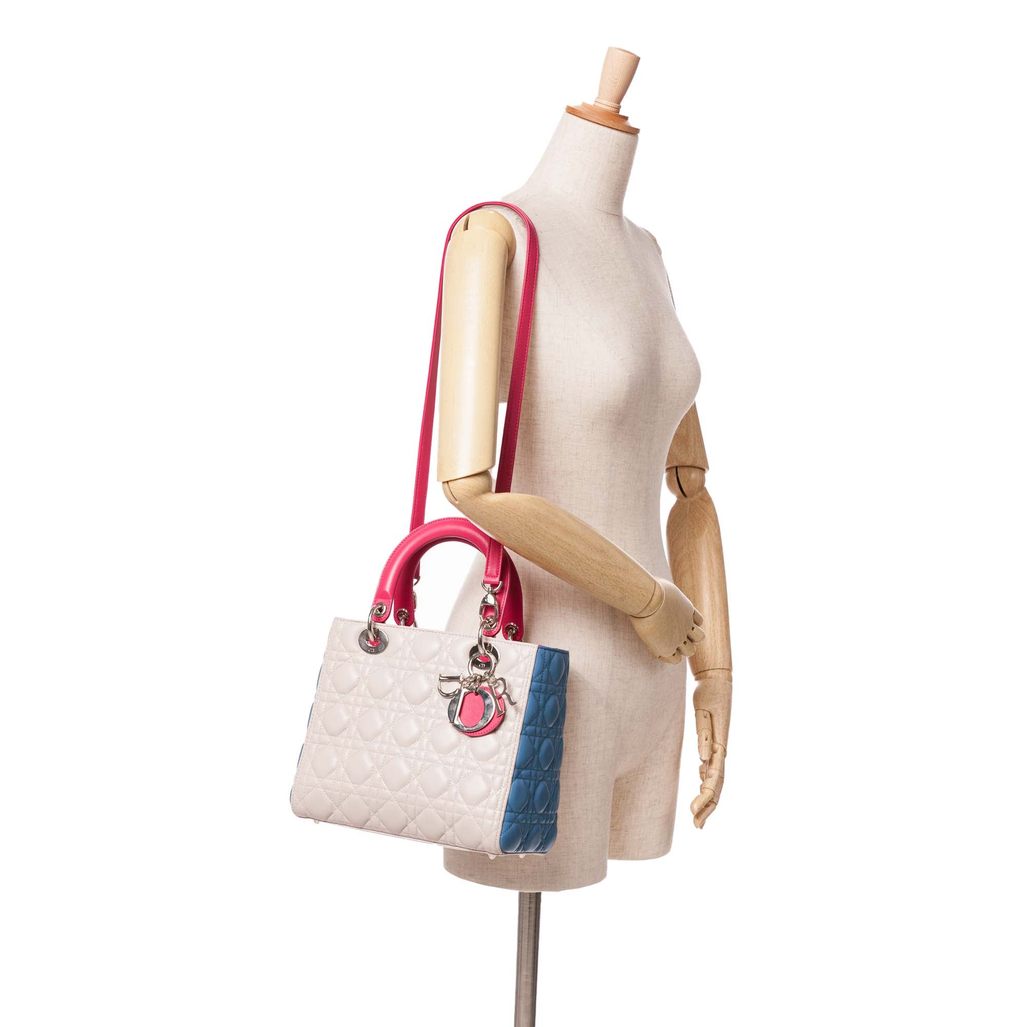 Dior Medium Tricolor Lambskin Cannage Lady Dior - image 12
