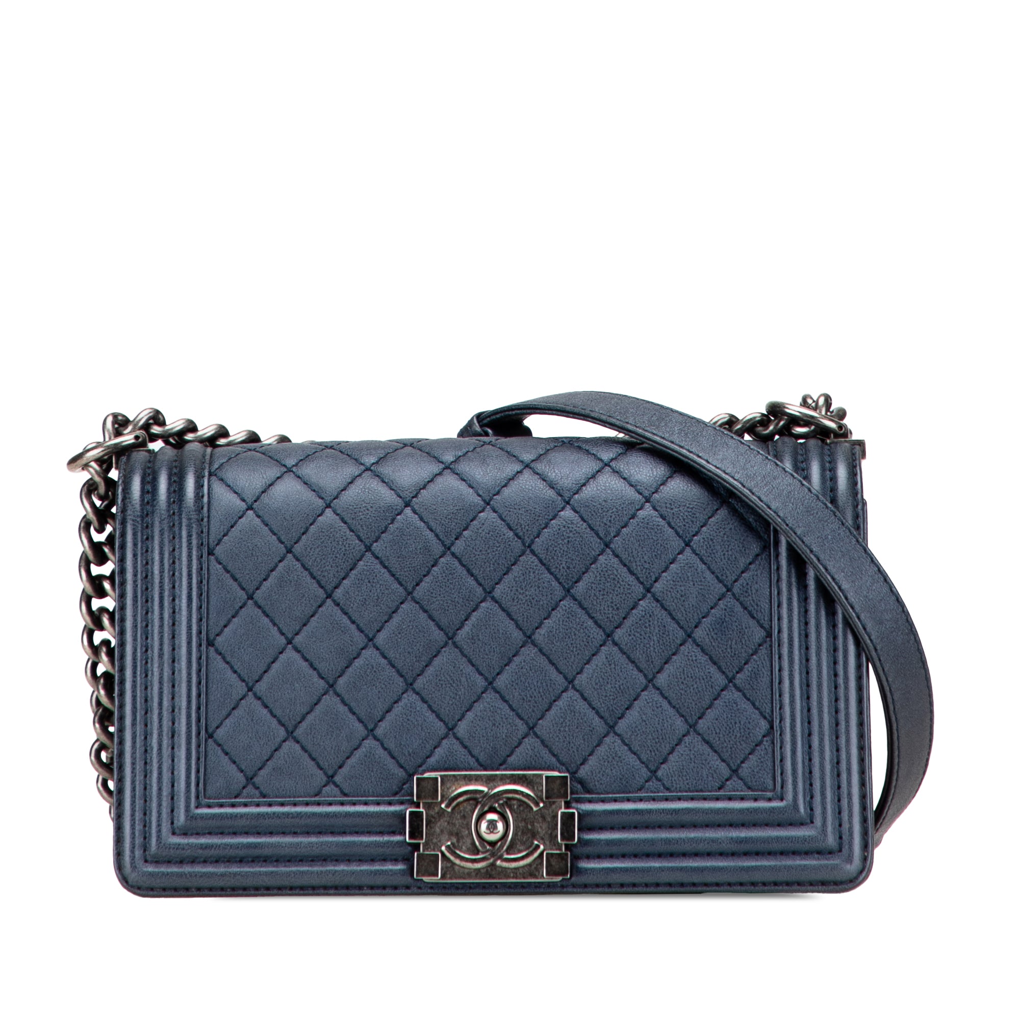 Chanel Old Medium Quilted Lambskin Boy Flap - image 1