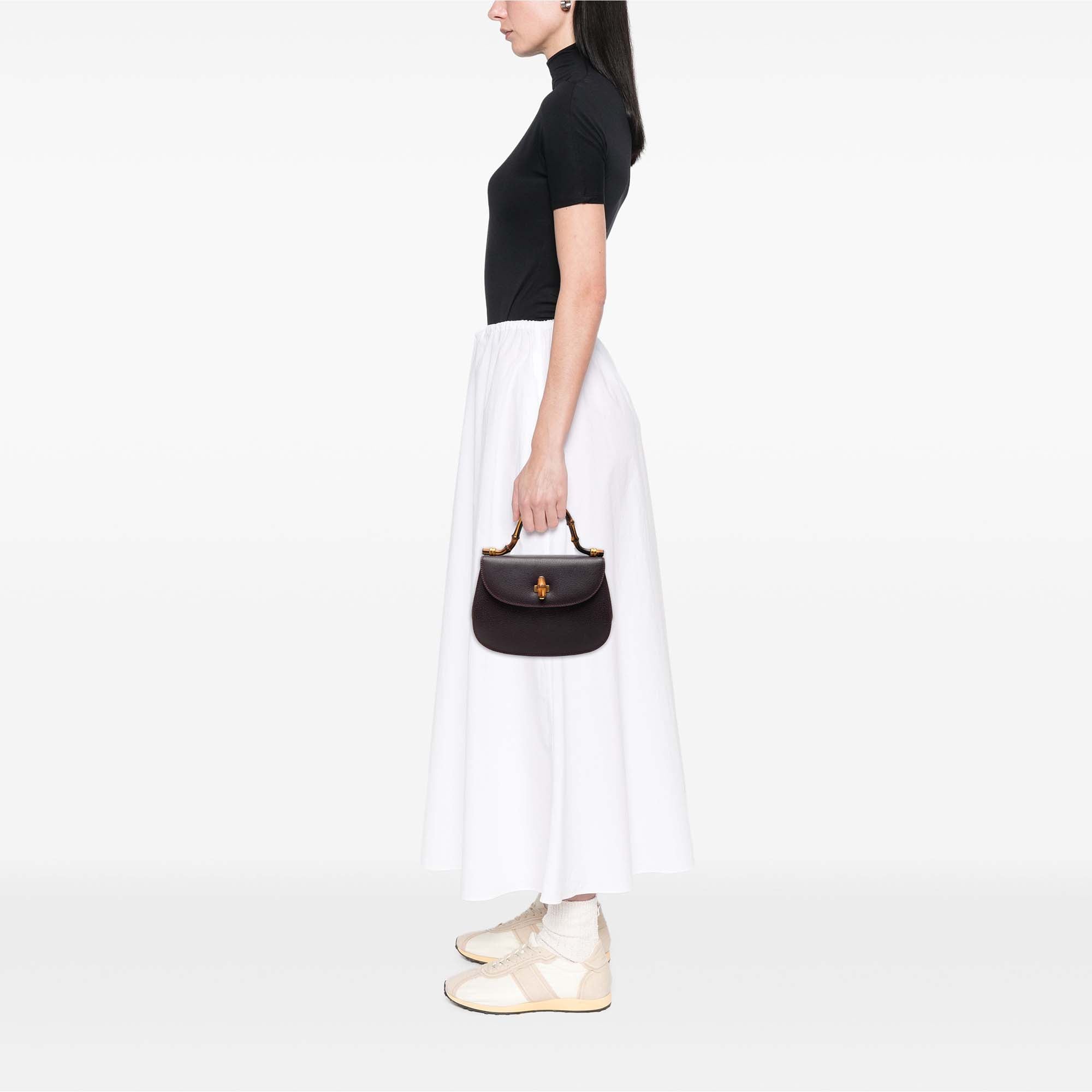Gucci Small Calfskin Bamboo Top Handle Flap - image 6