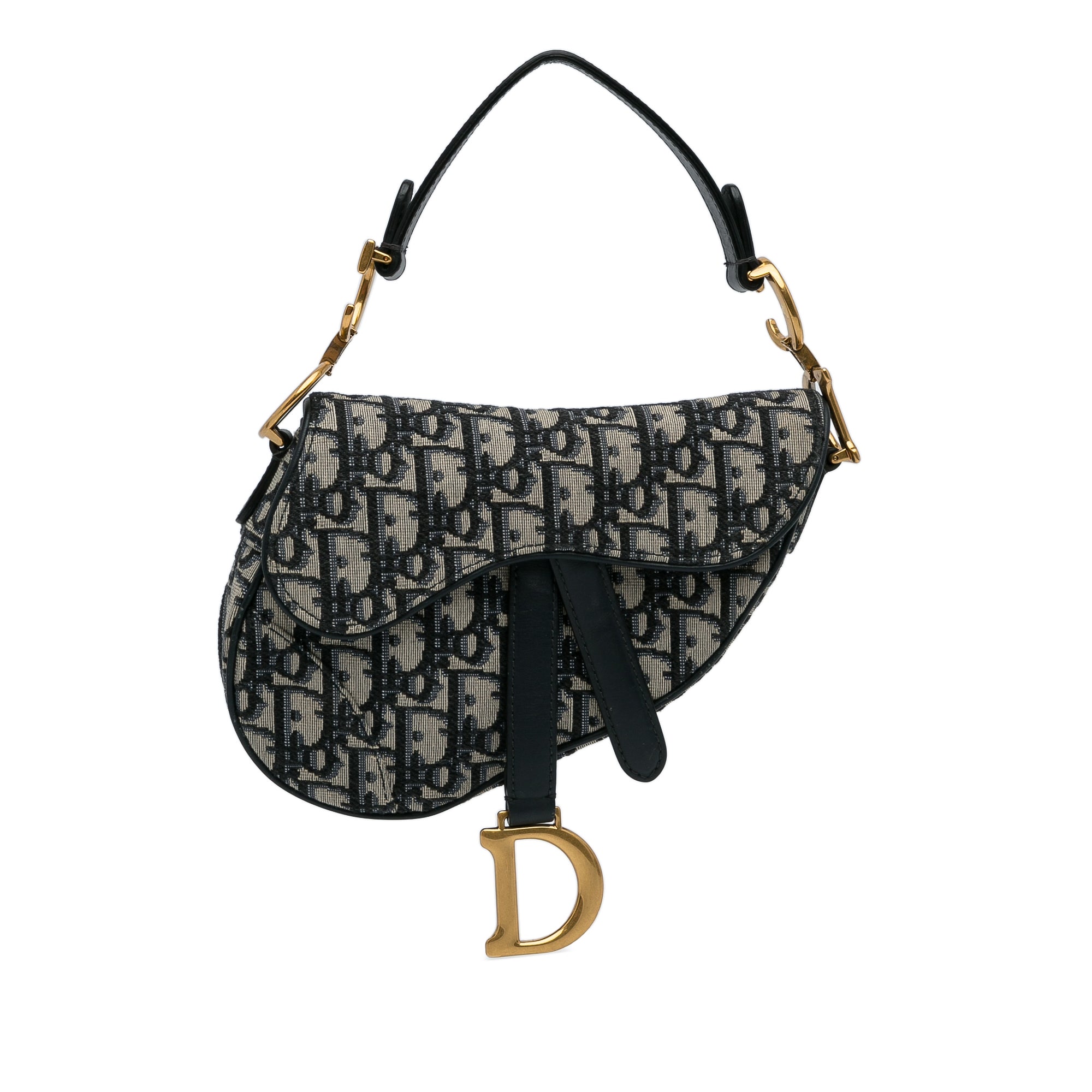 Dior Mini Oblique Canvas Saddle Bag - image 1