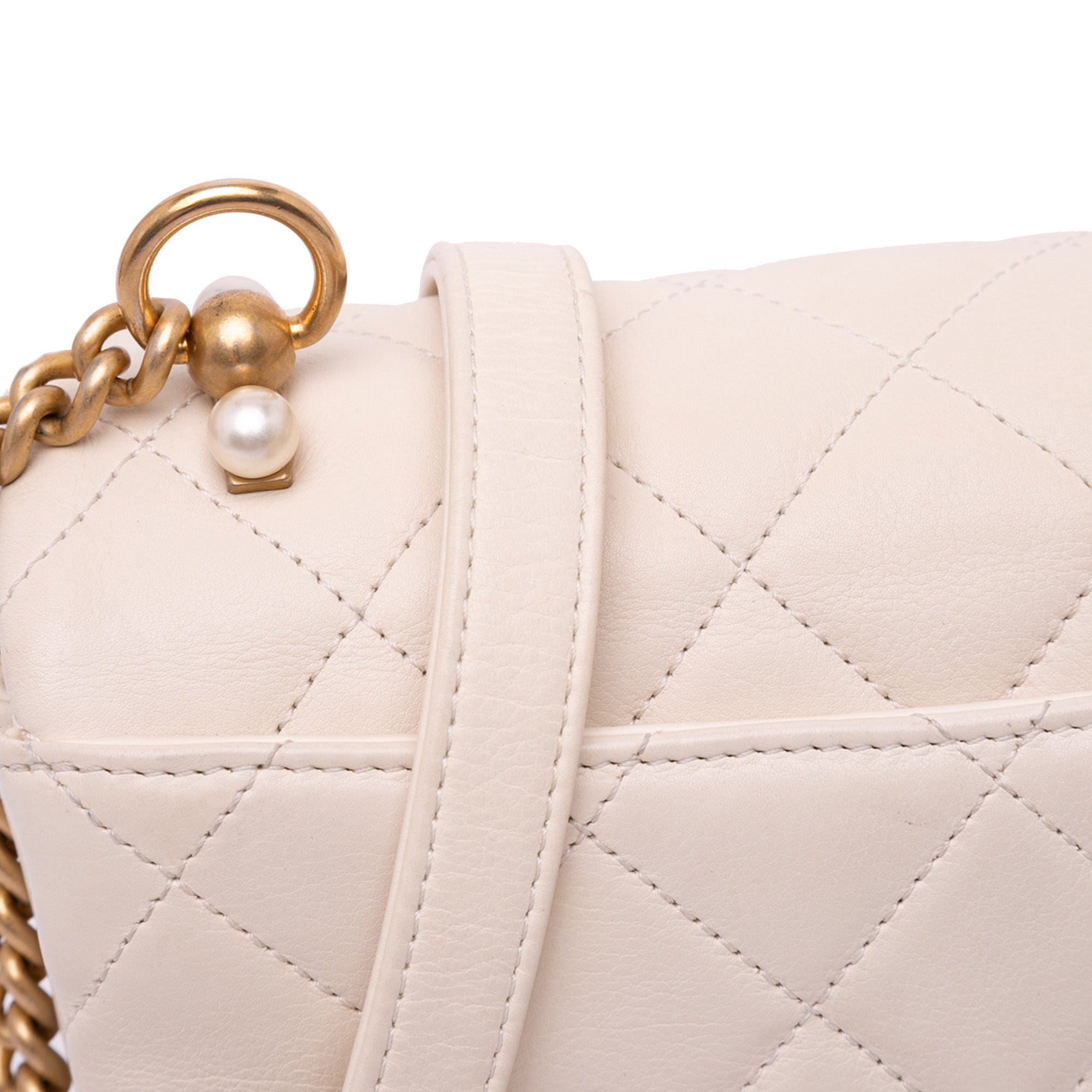 Chanel Small Quilted Calfskin Pearl CC Accordion Flap - image 12