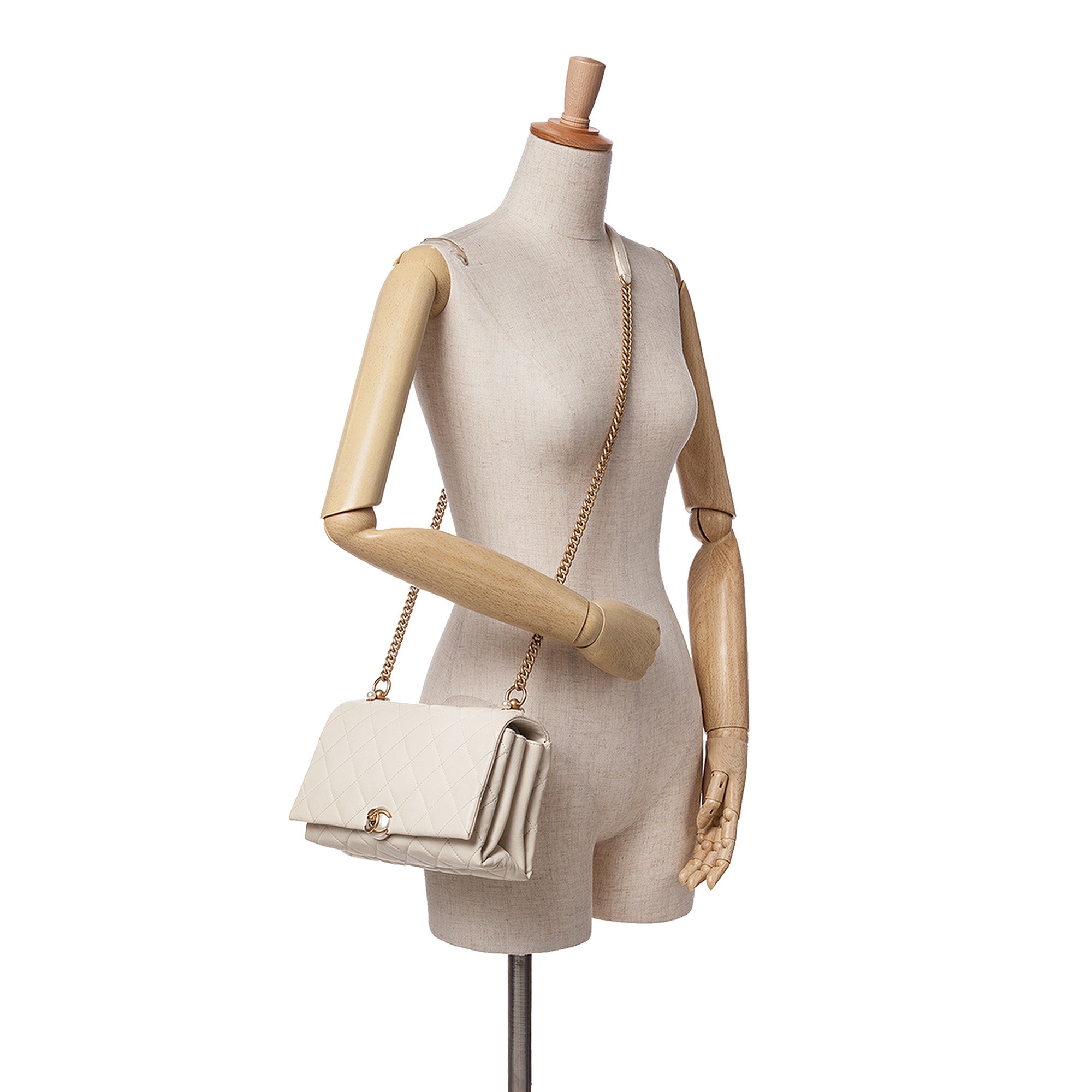 Chanel Small Quilted Calfskin Pearl CC Accordion Flap - image 13