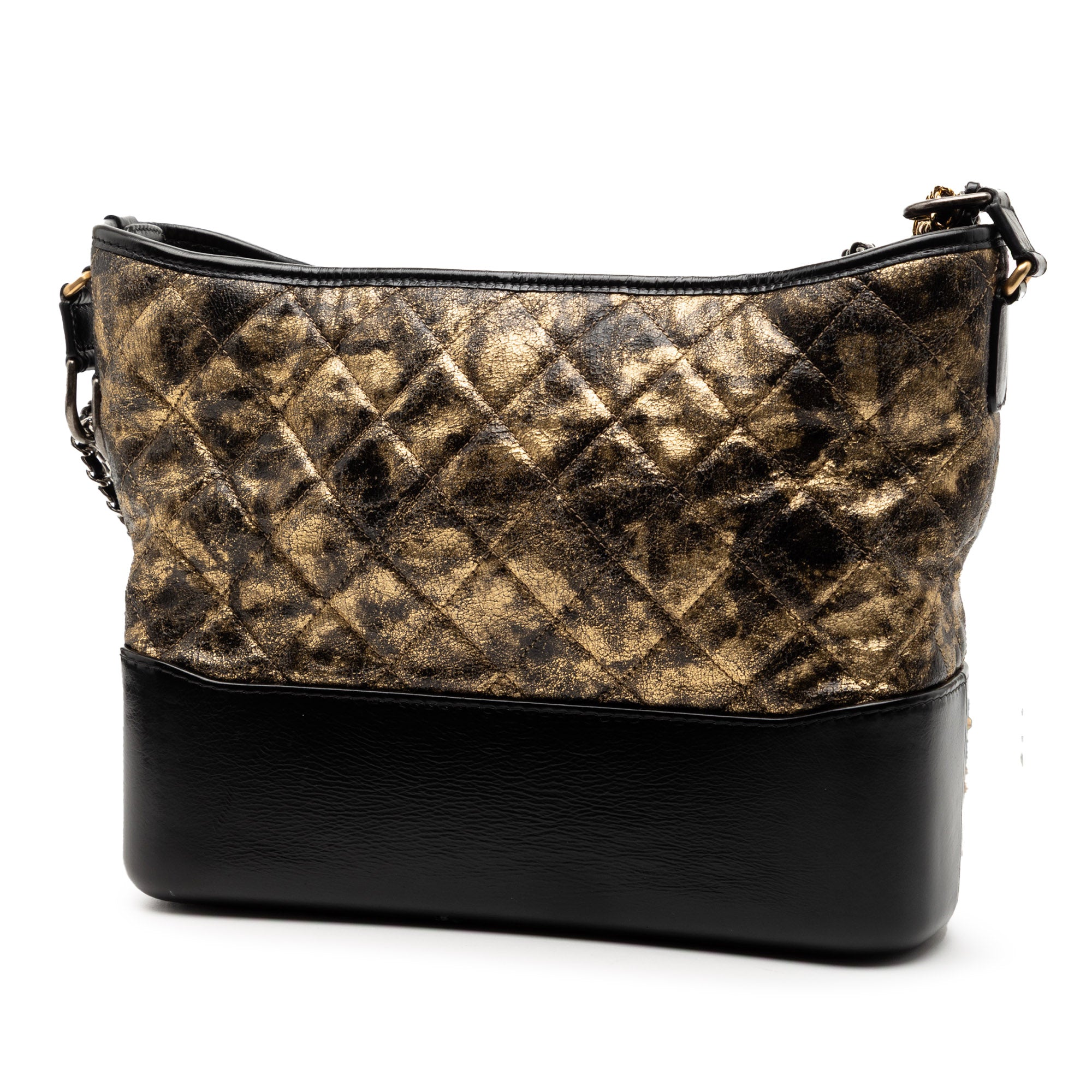 Chanel Medium Quilted Metallic Crumpled Goatskin Gabrielle Hobo - image 2