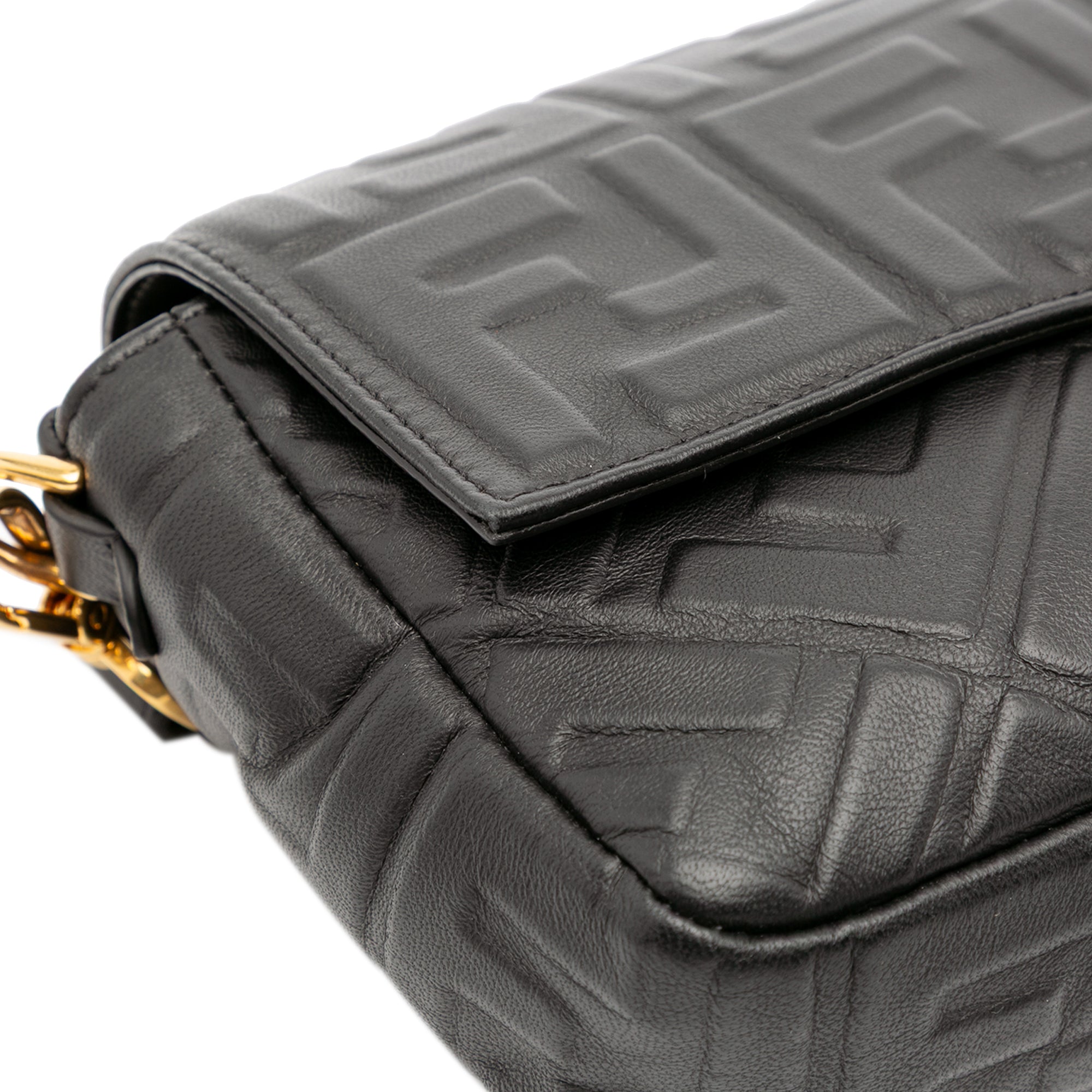 Fendi Zucca Embossed Leather Baguette Satchel - image 8