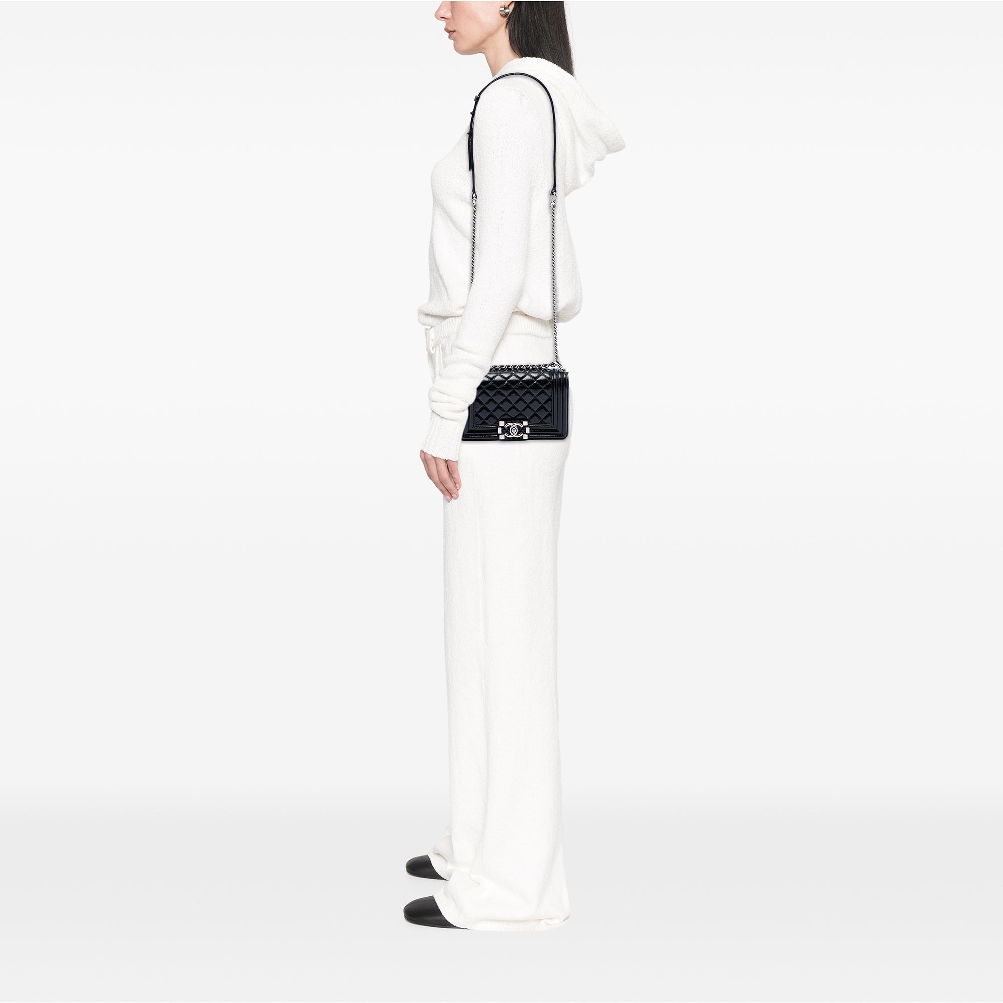 Chanel Small Quilted Crinkled Patent Boy Flap - image 6