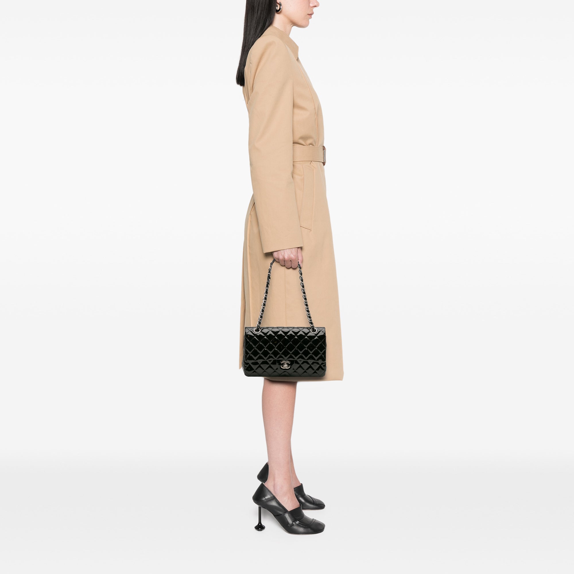 Chanel Medium Classic Patent Double Flap - image 13
