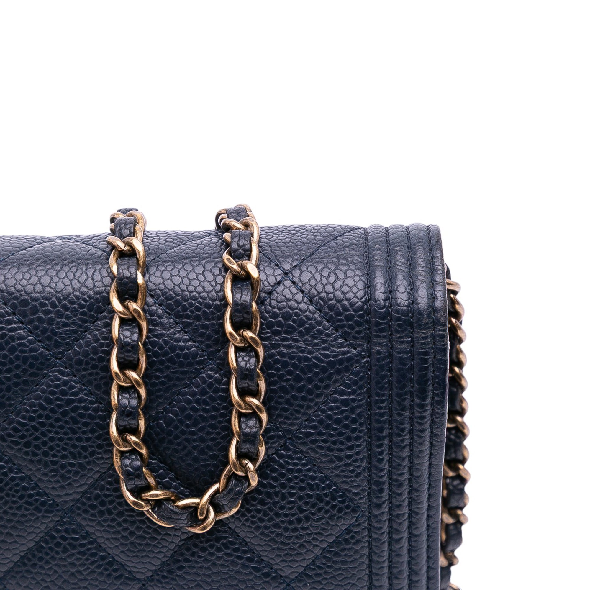 Chanel Quilted Lambskin Boy Wallet On Chain - image 11