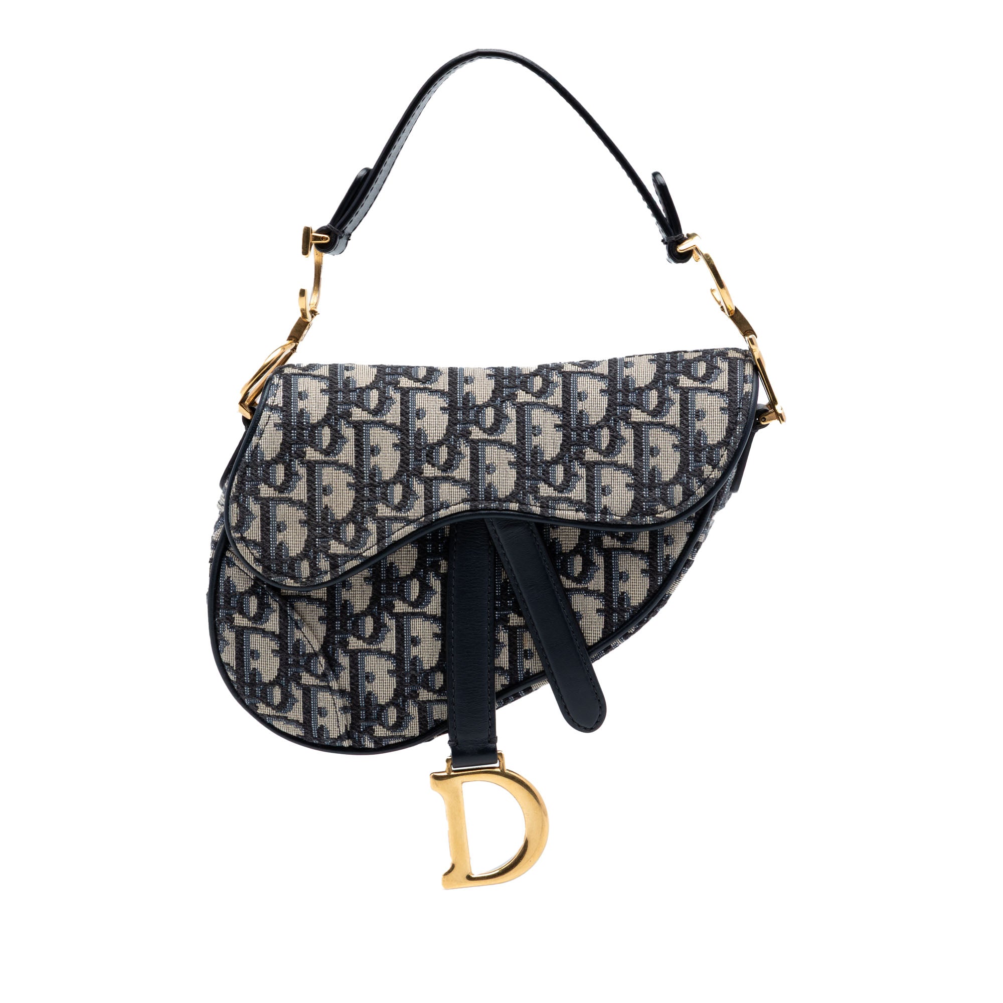 Dior Mini Oblique Canvas Saddle Bag - image 1