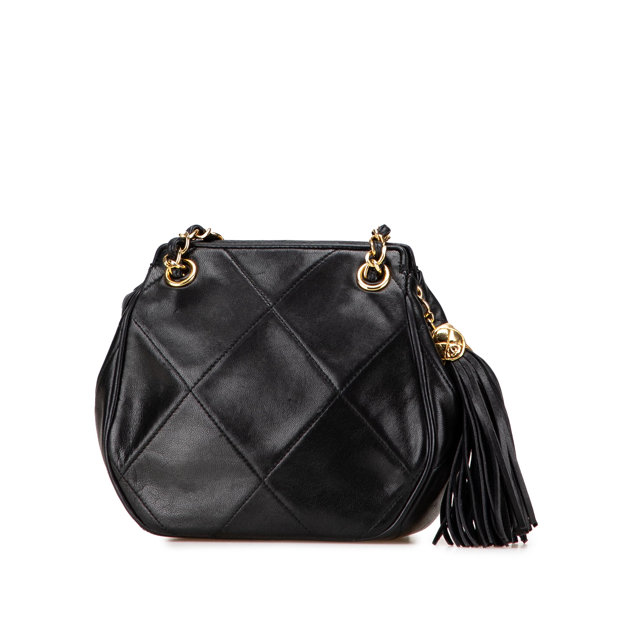 Chanel CC Quilted Lambskin Tassel Crossbody - image 2