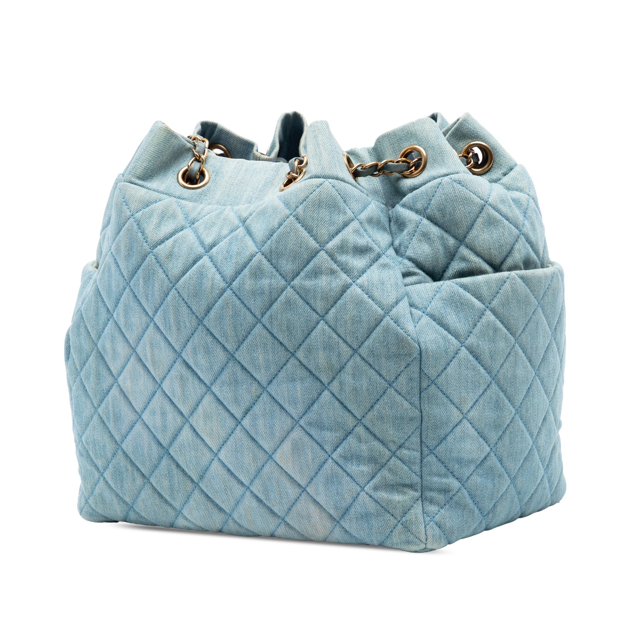 Chanel Quilted Washed Denim Urban Spirit Bucket Bag - image 2