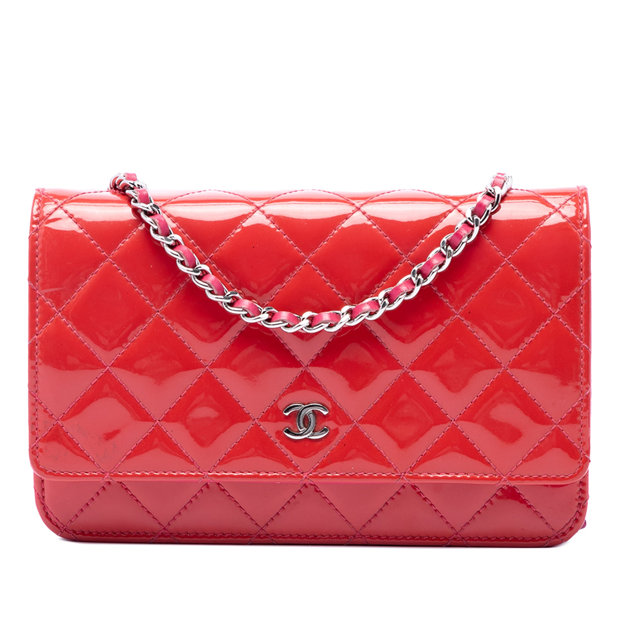 Chanel Bicolor Classic Patent Wallet On Chain - image 1