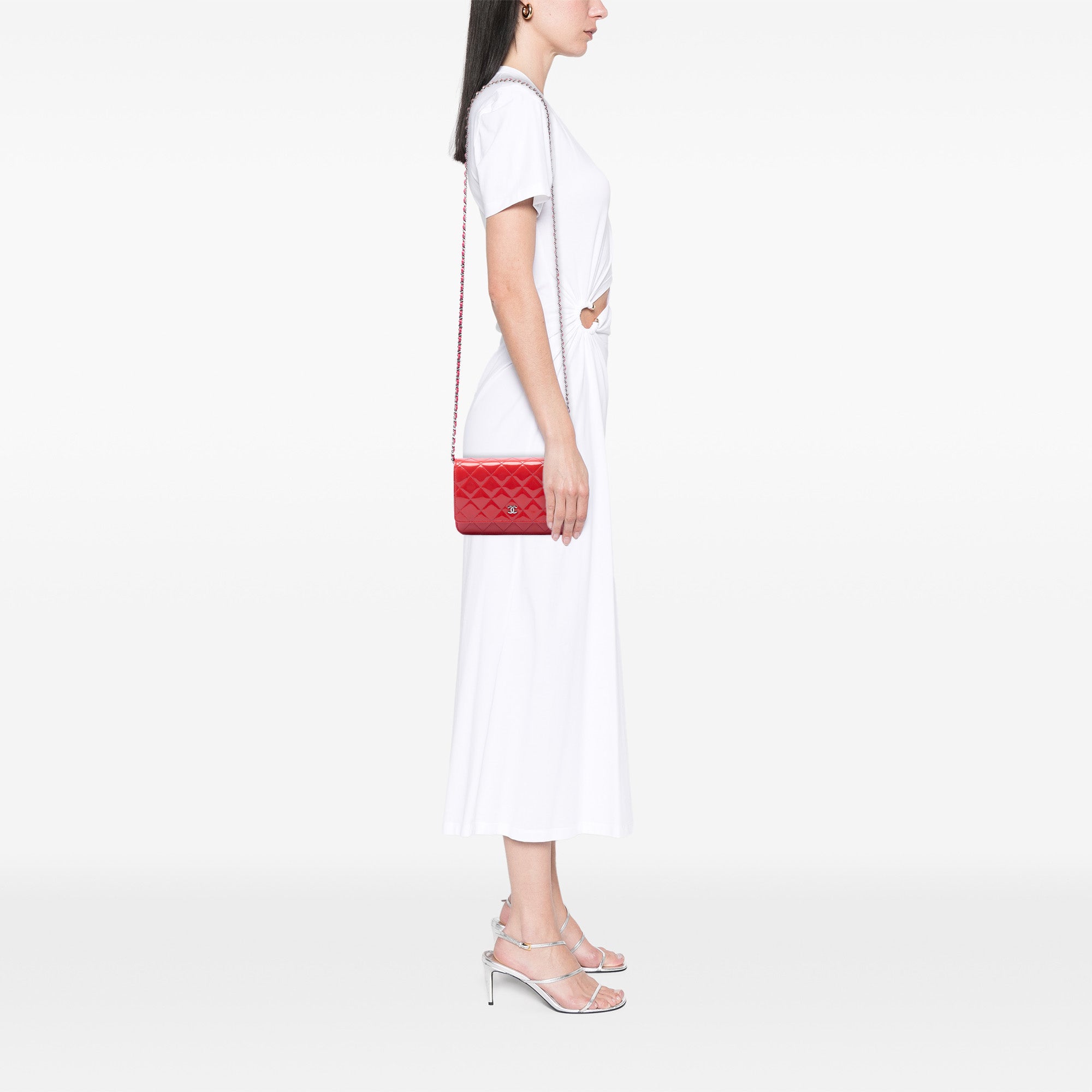 Chanel Bicolor Classic Patent Wallet On Chain - image 6