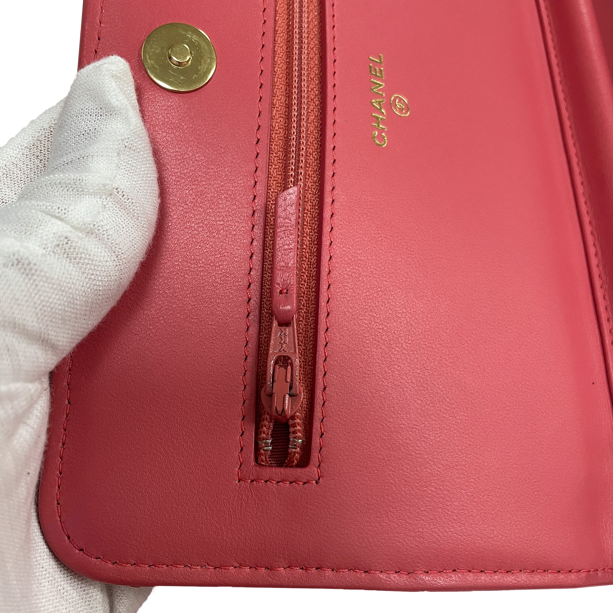 Chanel CC Quilted Lambskin Double Stitch Tassel Wallet On Chain - image 12