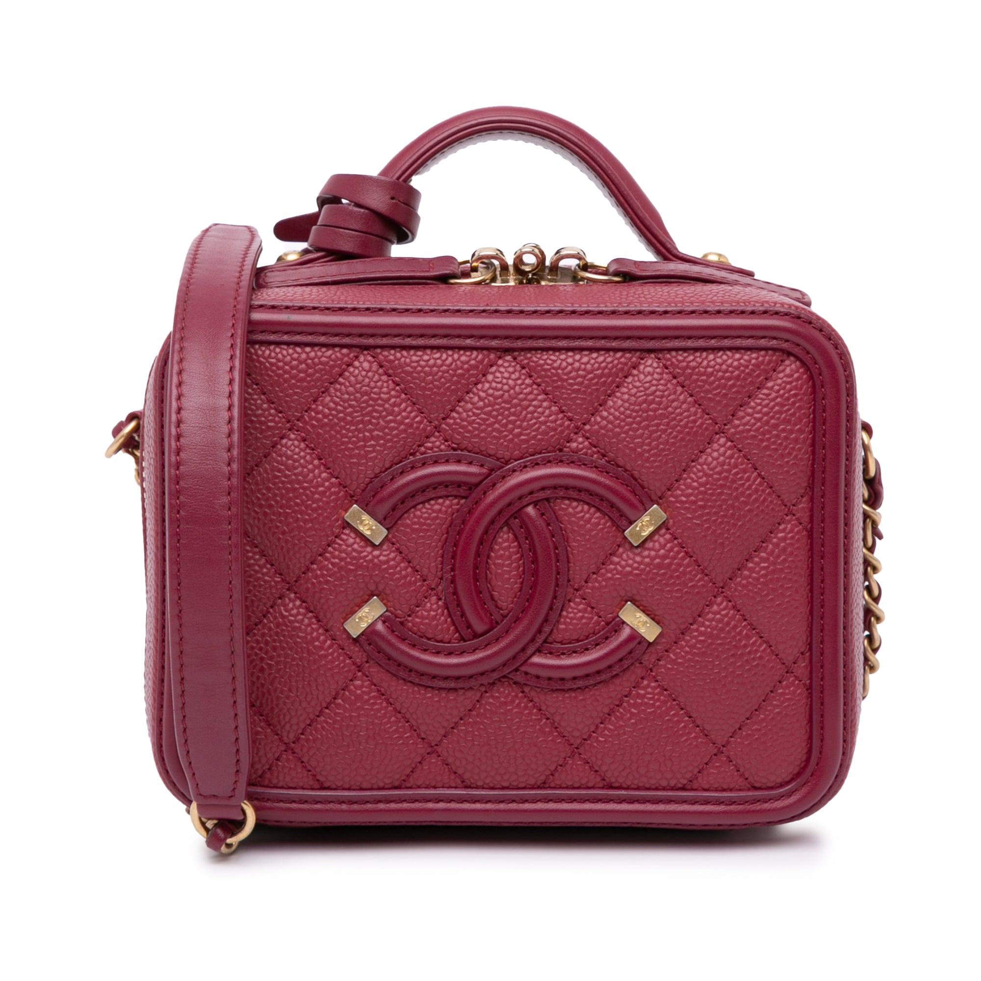 Chanel Small Caviar Filigree Vanity Case - image 1