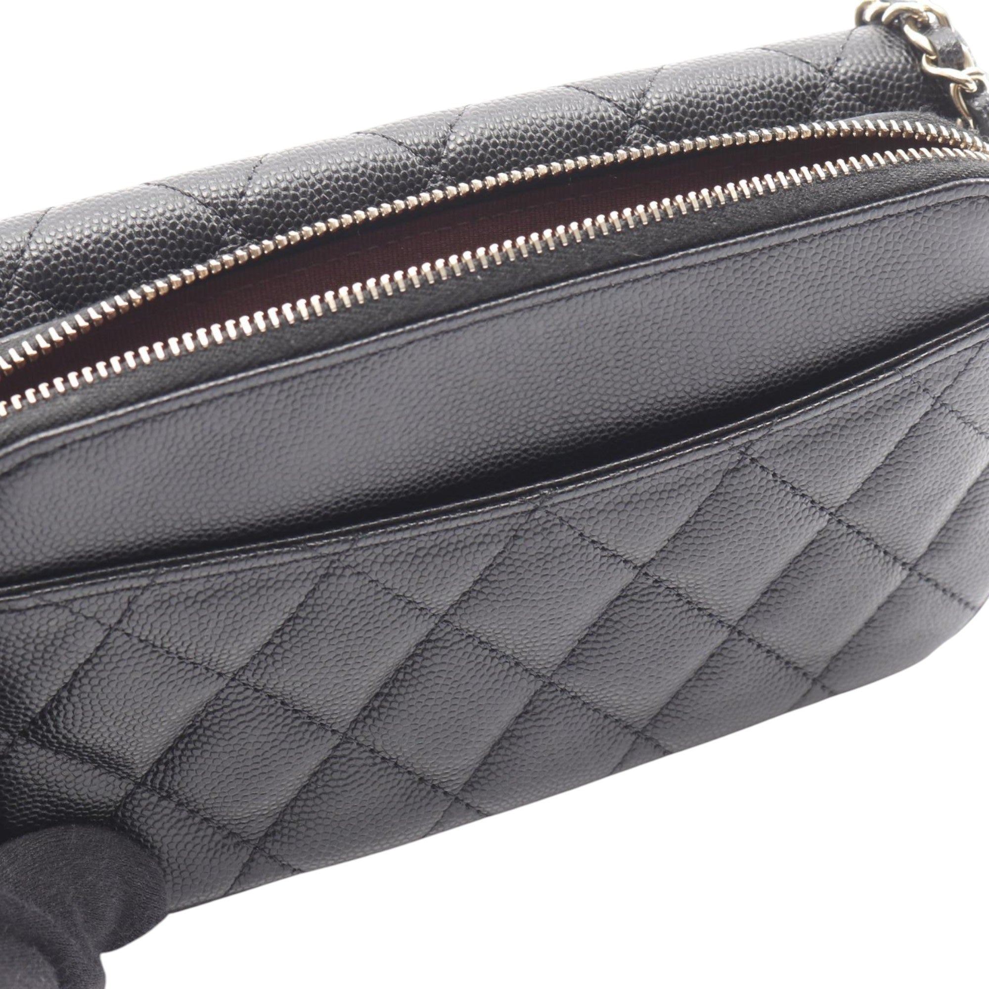 Chanel CC Quilted Caviar Flap Phone Holder Wallet on Chain - image 9