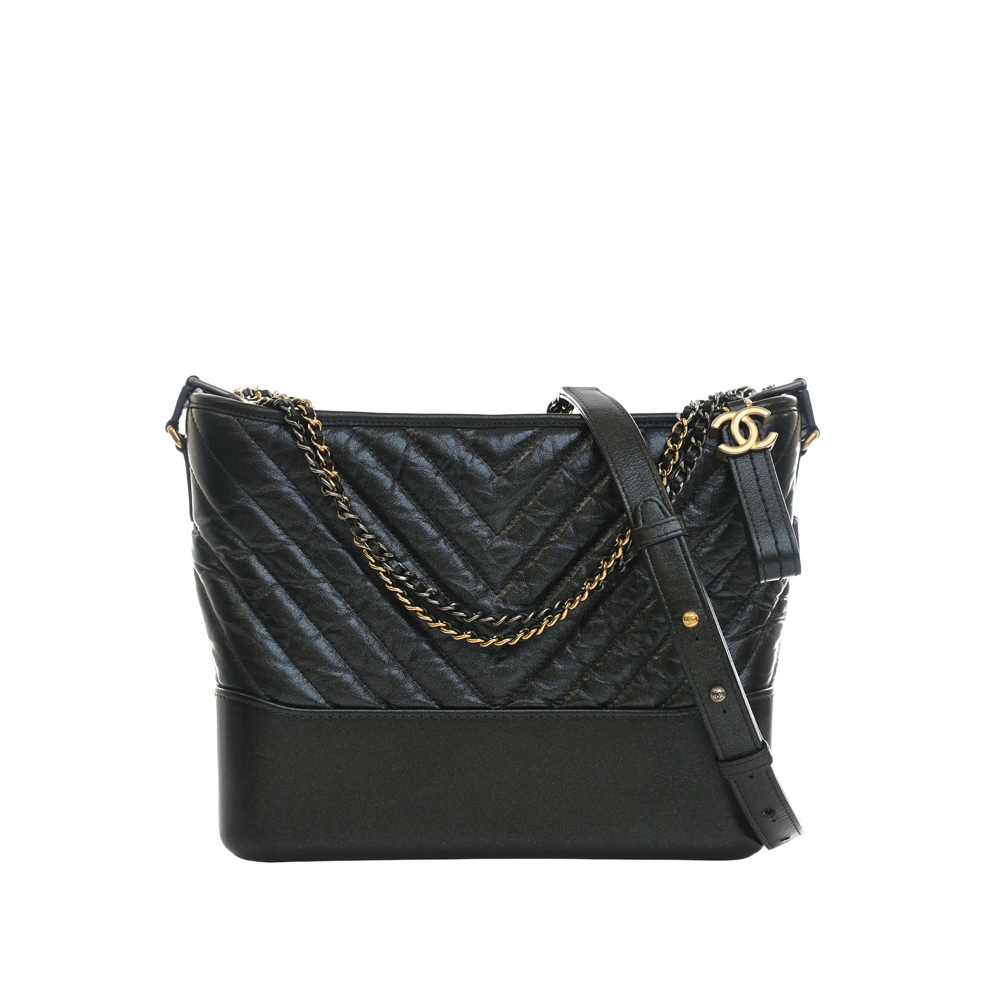 Chanel Medium Chevron Iridescent Aged Calfskin Gabrielle Crossbody - image 1