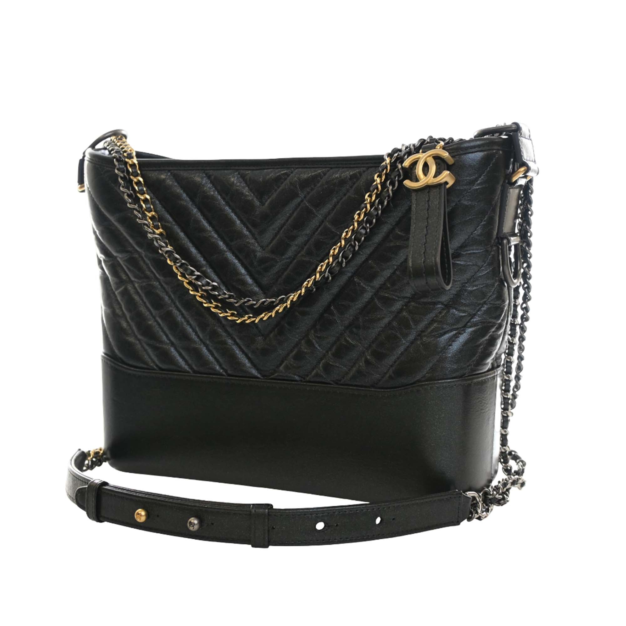 Chanel Medium Chevron Iridescent Aged Calfskin Gabrielle Crossbody - image 13