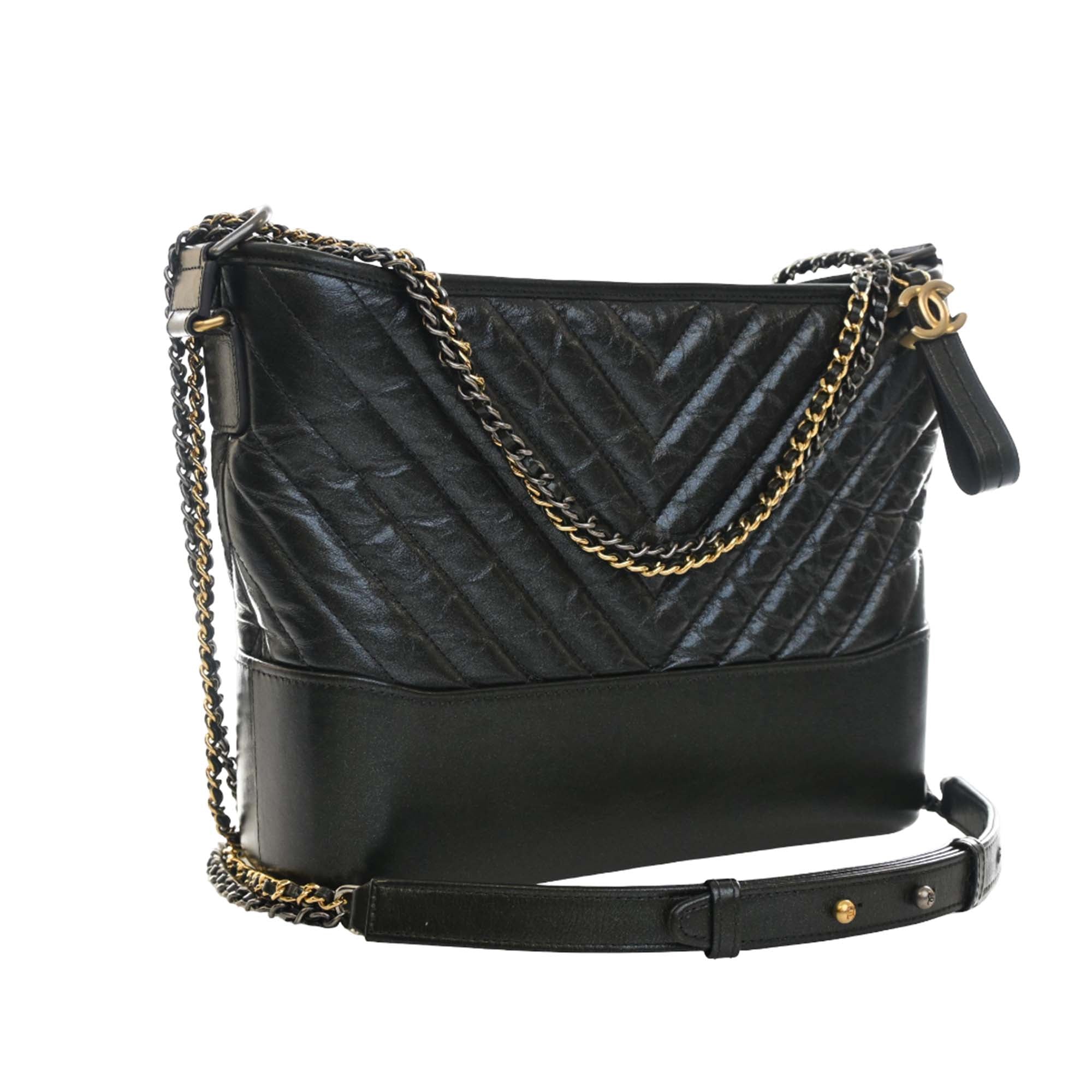 Chanel Medium Chevron Iridescent Aged Calfskin Gabrielle Crossbody - image 14