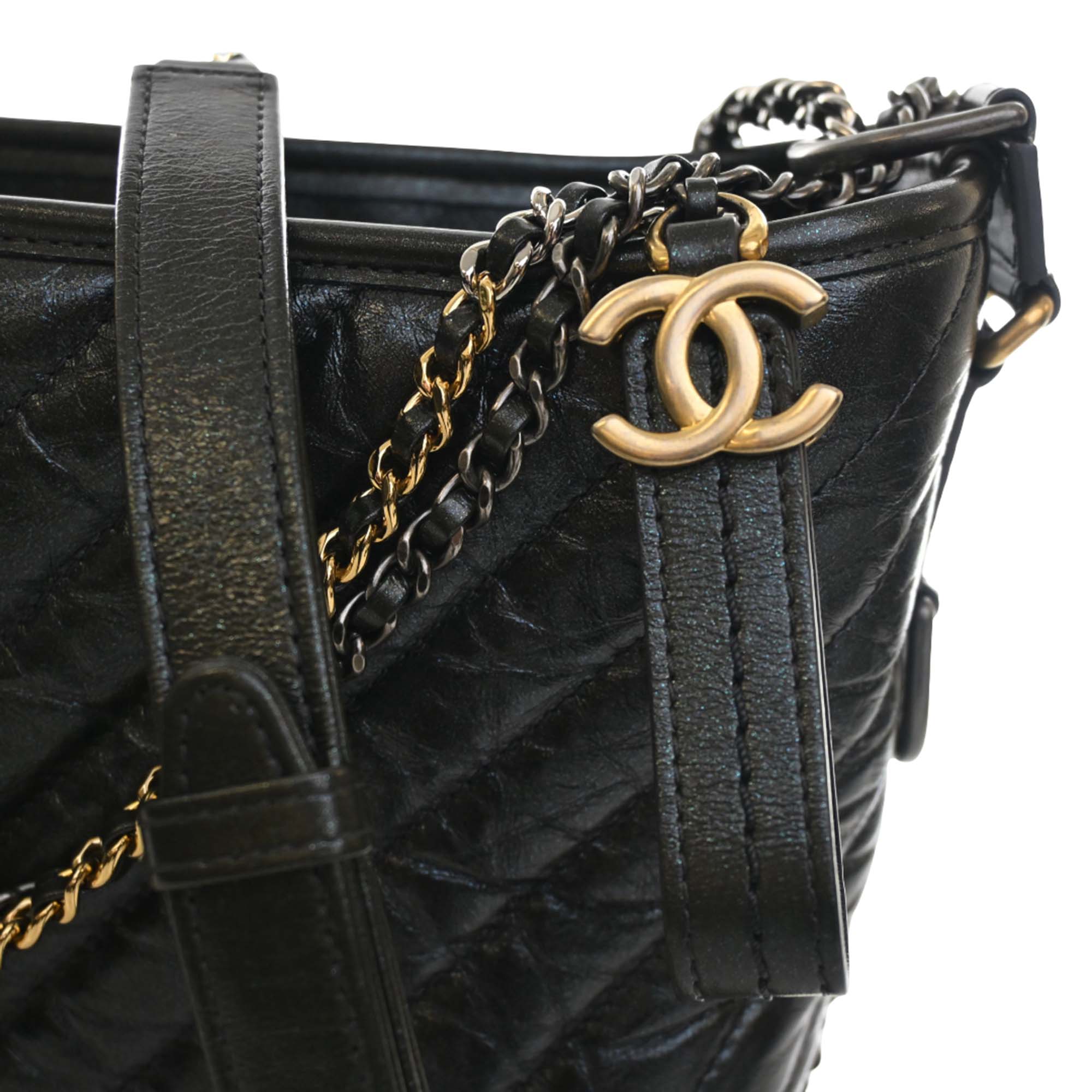 Chanel Medium Chevron Iridescent Aged Calfskin Gabrielle Crossbody - image 7