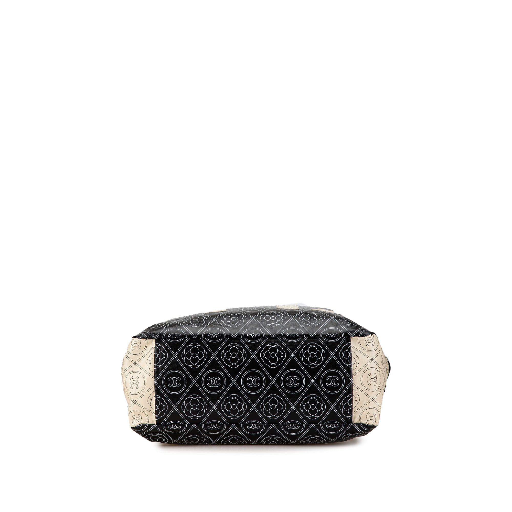 Chanel Large Coated Canvas Camellia Logo Deauville Shopping Tote - image 3