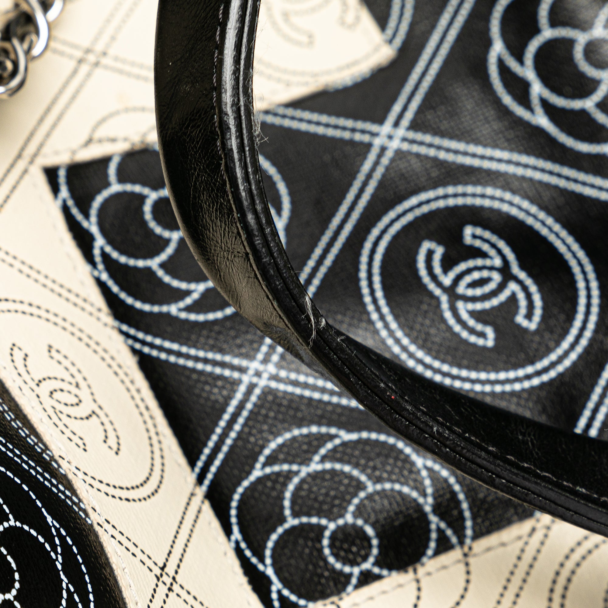 Chanel Large Coated Canvas Camellia Logo Deauville Shopping Tote - image 8