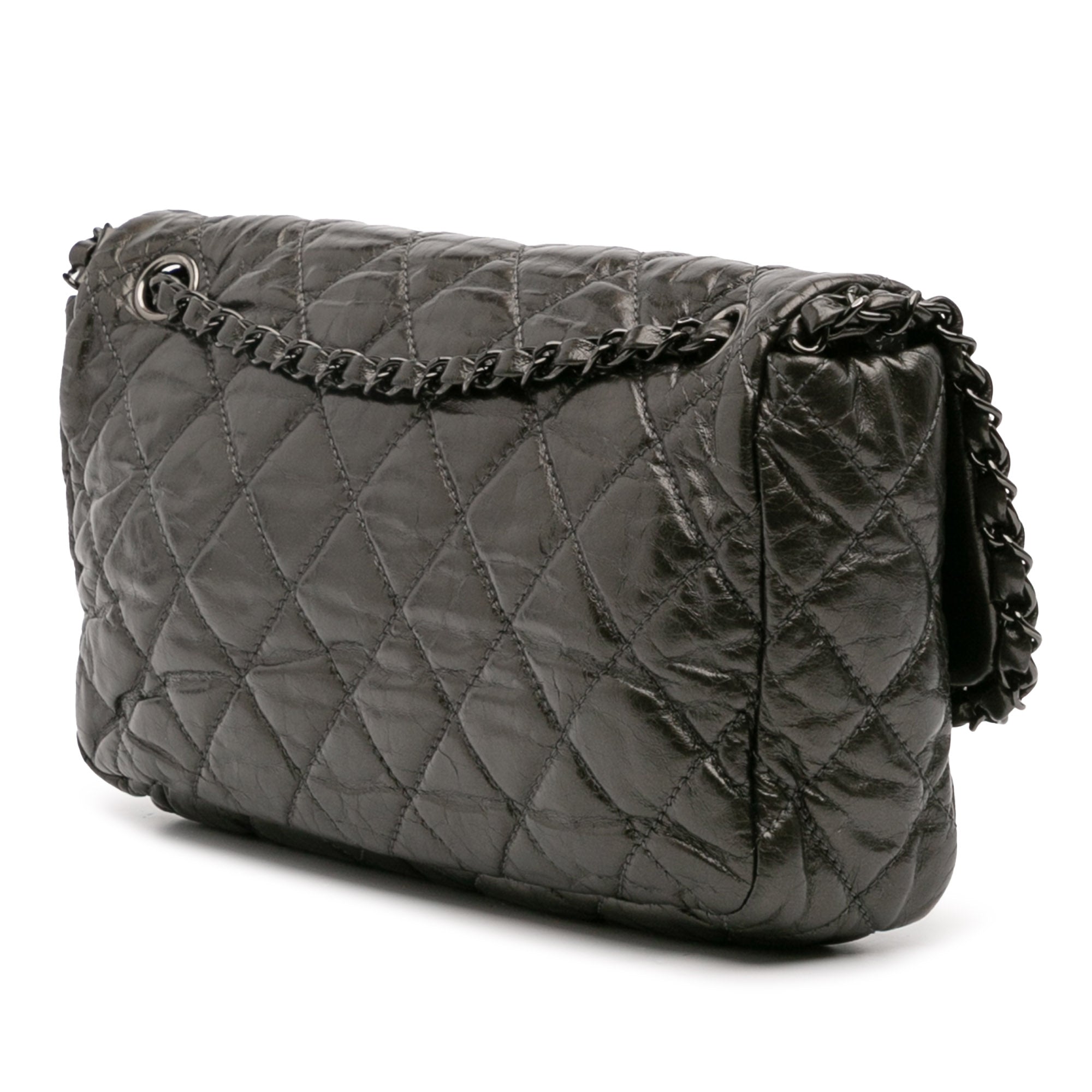 Chanel Medium Quilted Metallic Aged Calfskin Chain Me Flap - image 2