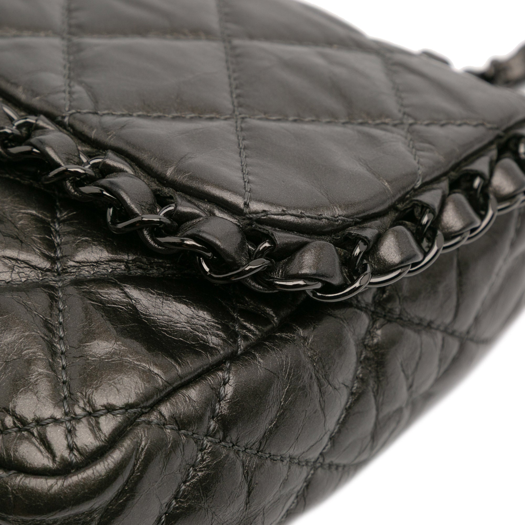 Chanel Medium Quilted Metallic Aged Calfskin Chain Me Flap - image 9