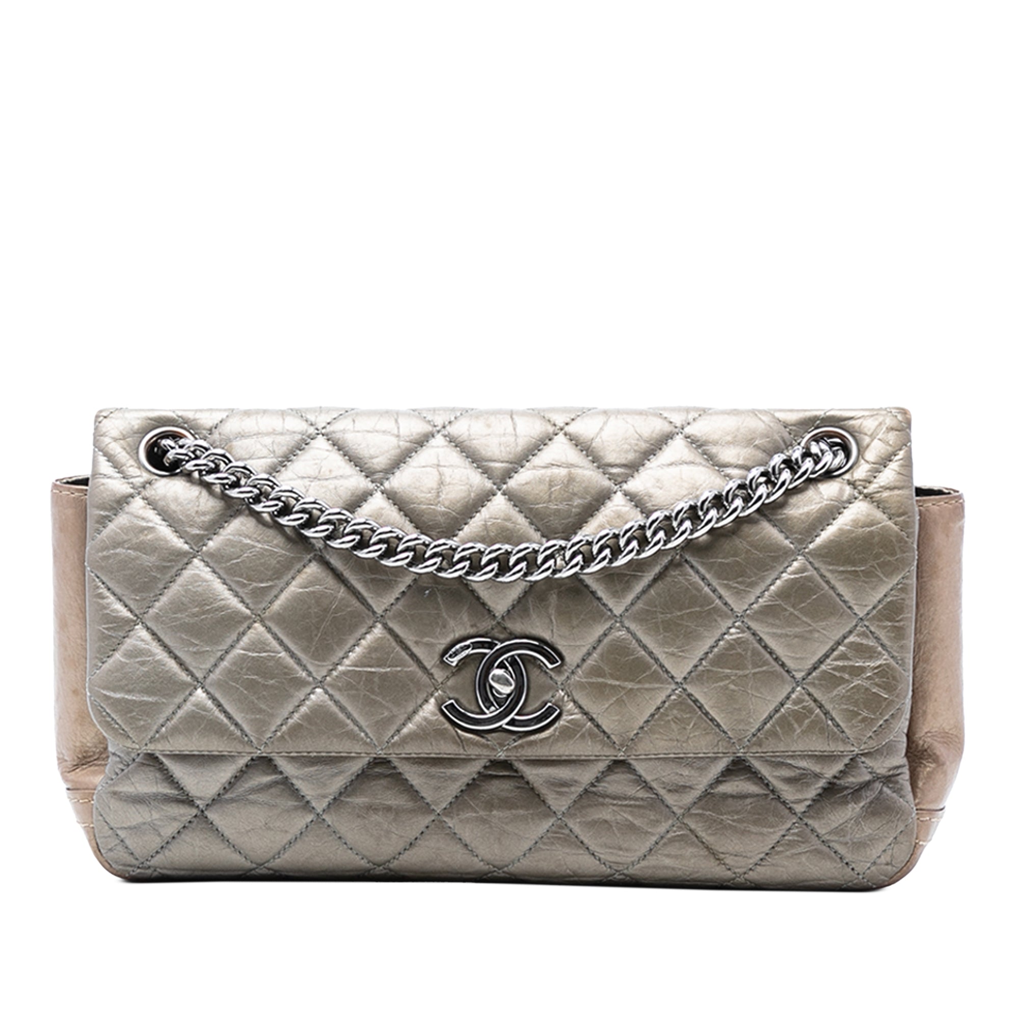 Chanel Small Bicolor Quilted Aged Calfskin Lady Pearly Flap - image 1