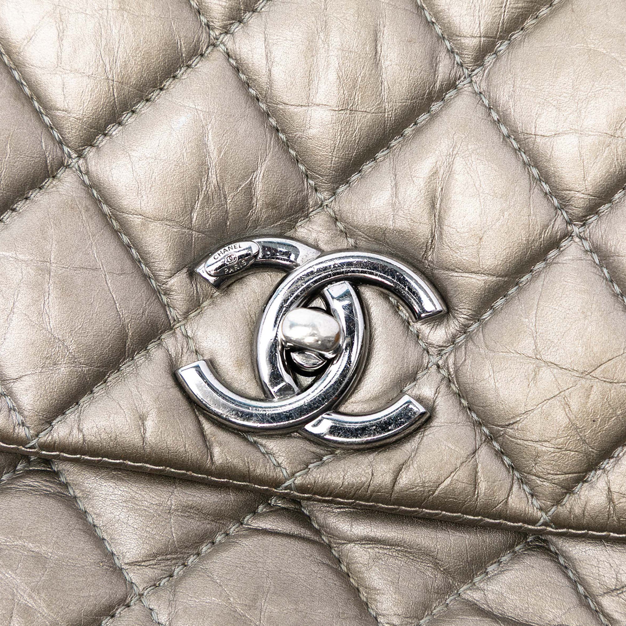 Chanel Small Bicolor Quilted Aged Calfskin Lady Pearly Flap - image 5