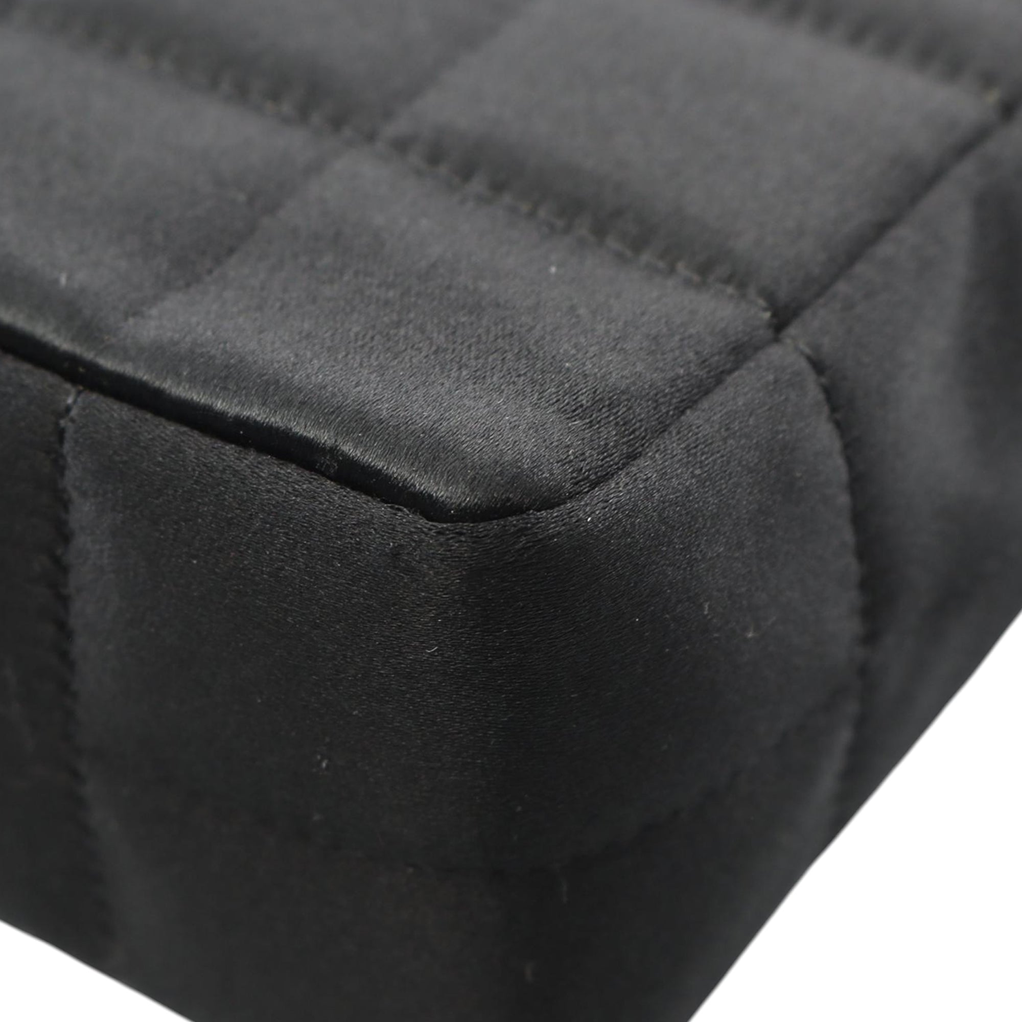 Chanel Mini Choco Bar Quilted Satin Camellia Flap - image 7