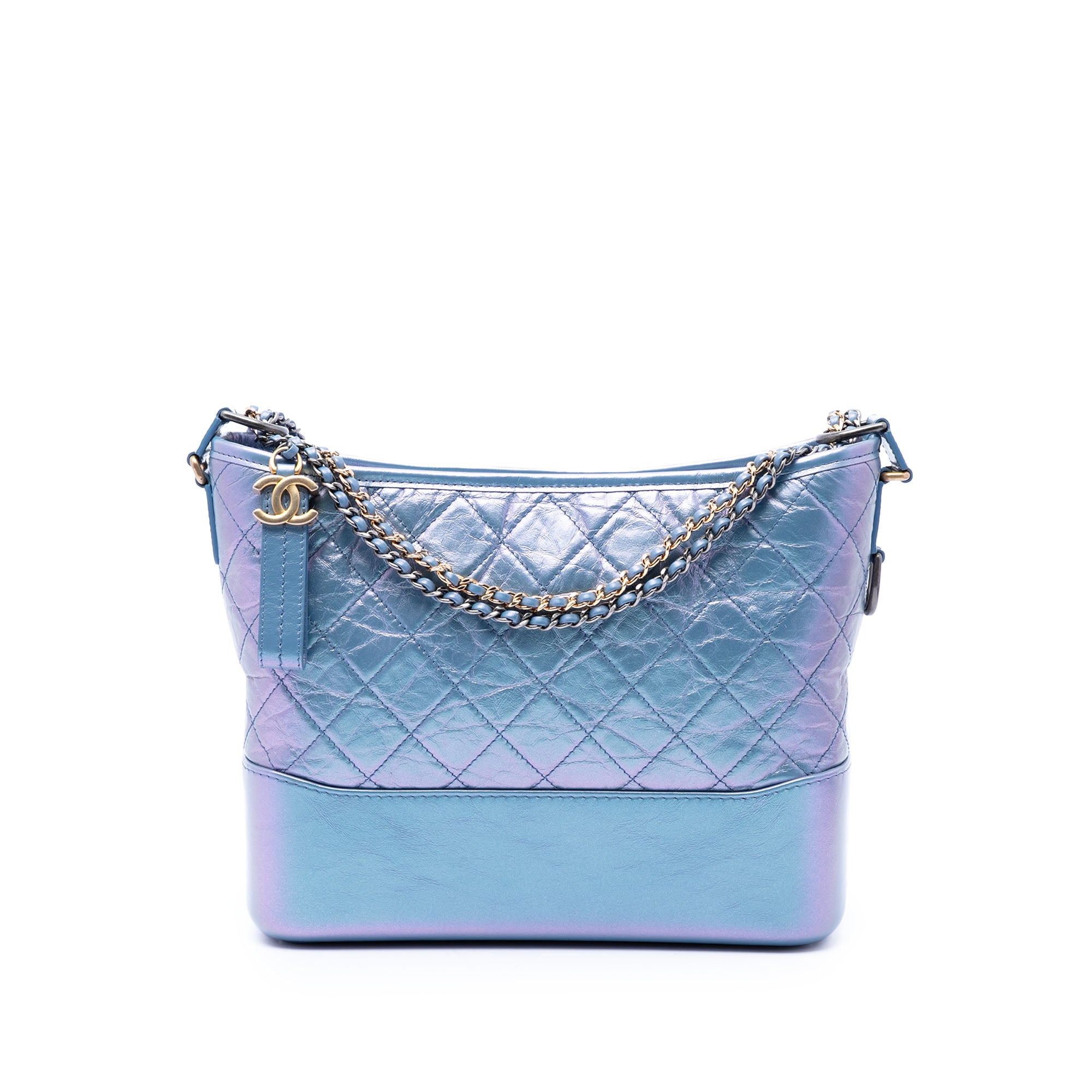 Chanel Medium Quilted Iridescent Lambskin and Calfskin Gabrielle Hobo - image 1