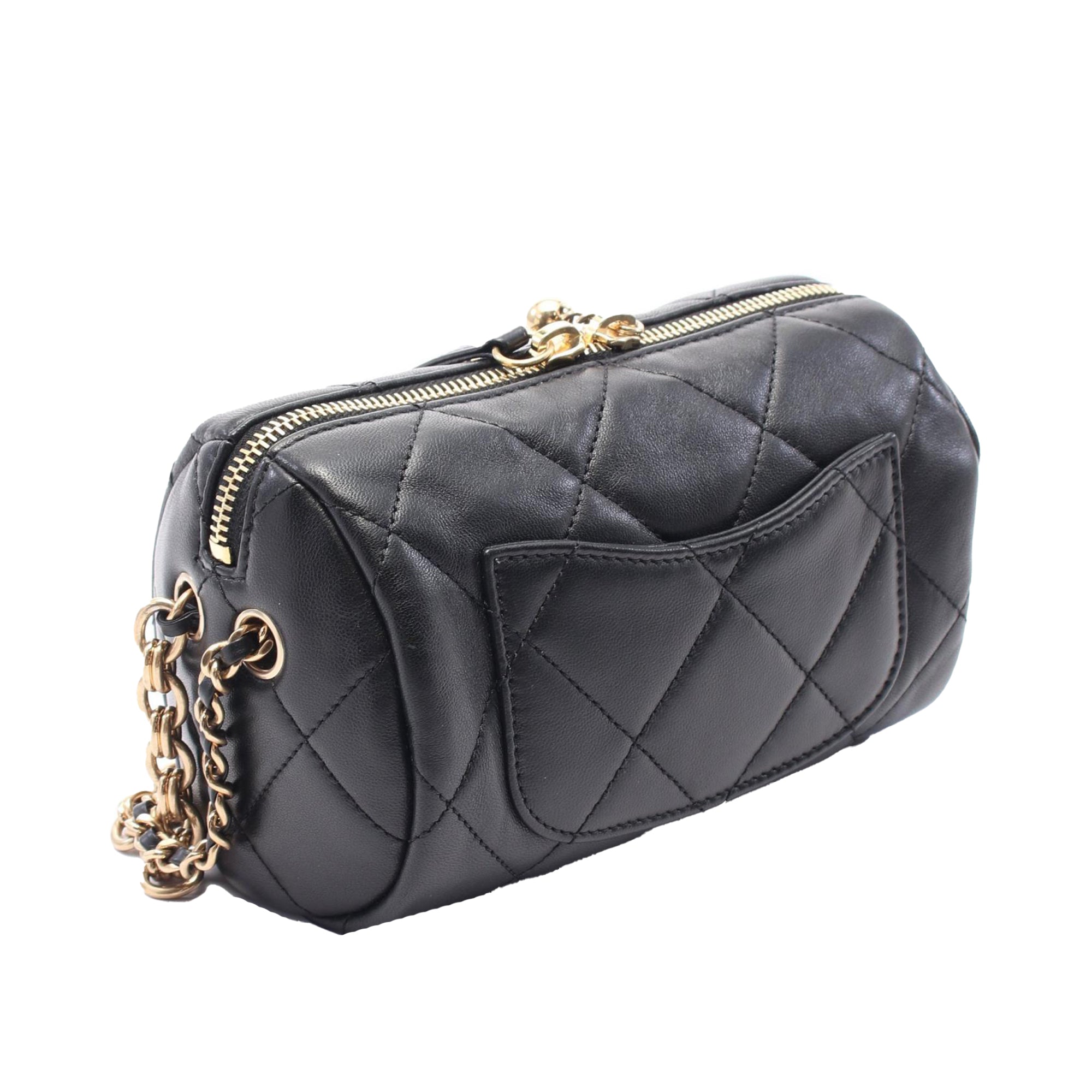 Chanel Mini Quilted Lambskin Bowling Bag - image 2