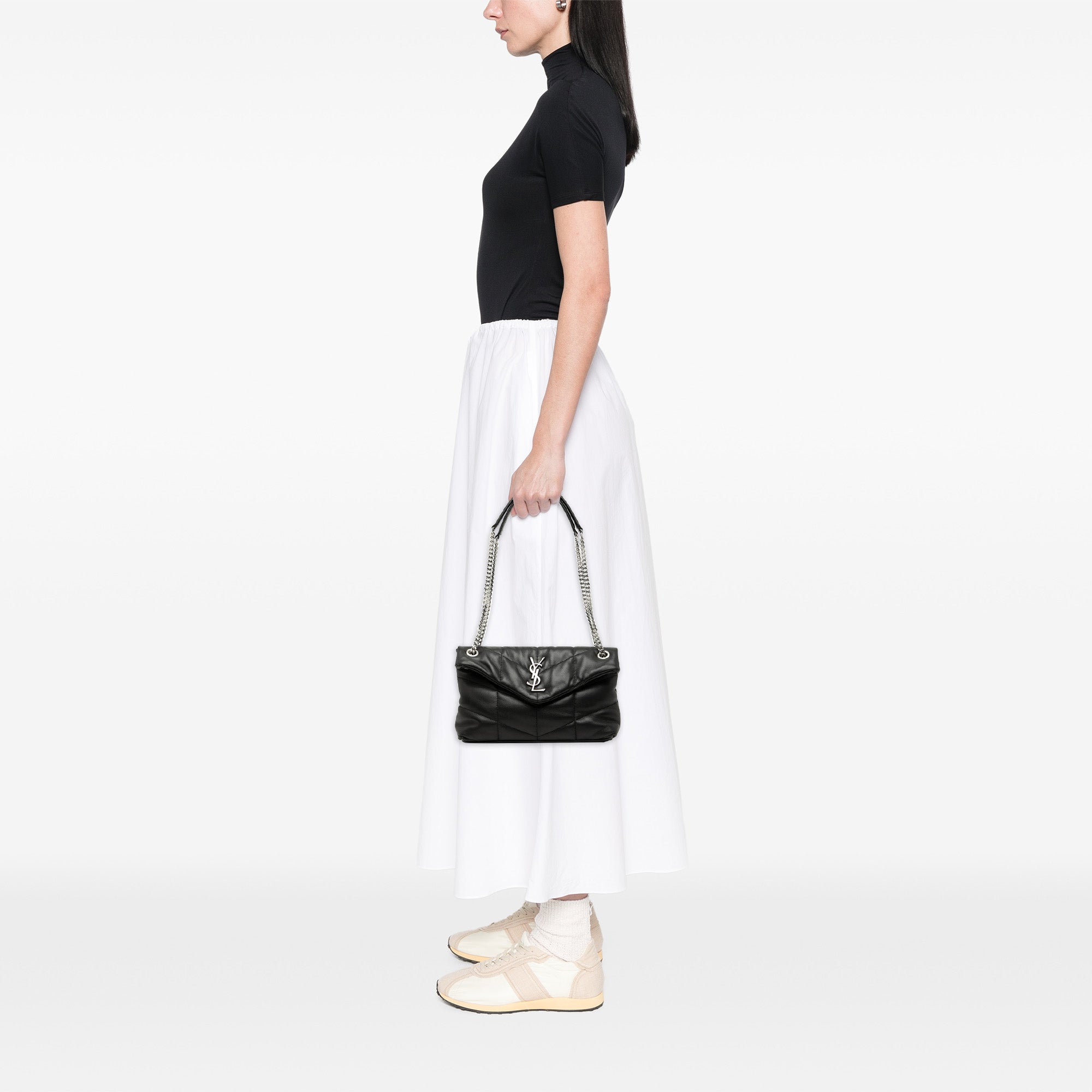 Saint Laurent Small Matelasse Lambskin Monogram Loulou Puffer Shoulder Bag - image 7