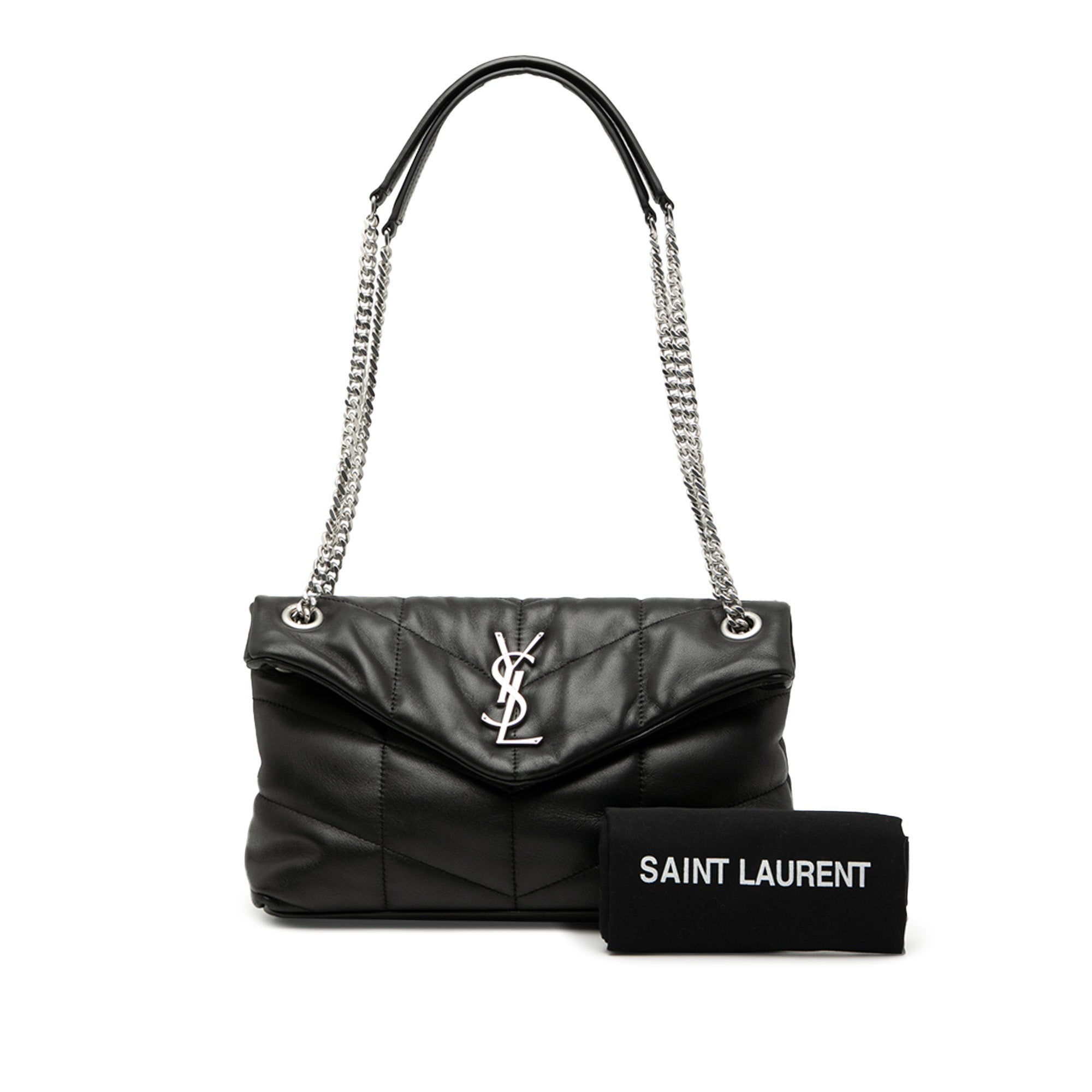 Saint Laurent Small Matelasse Lambskin Monogram Loulou Puffer Shoulder Bag - image 8