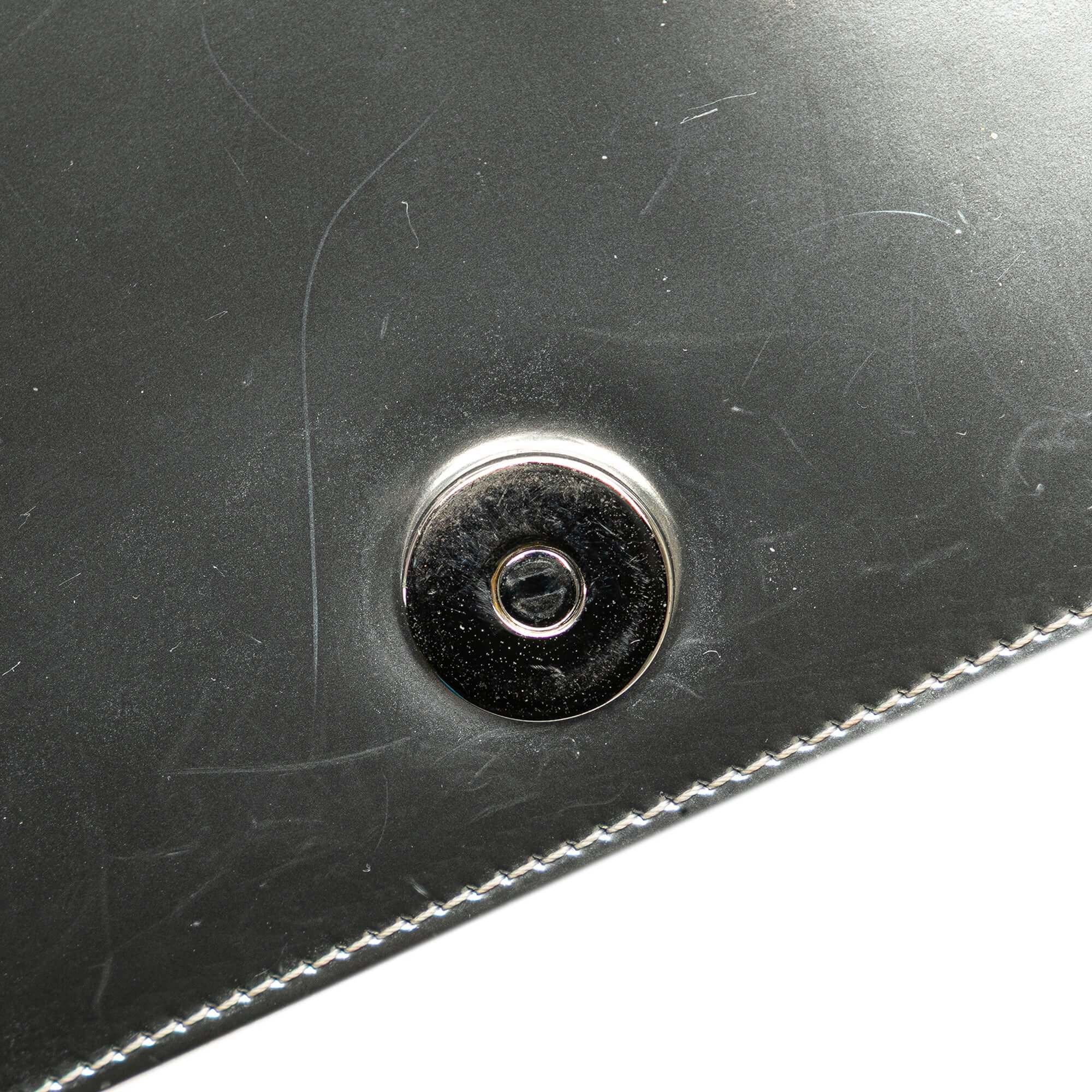 Dior Metallic Patent Microcannage Diorama Wallet on Chain