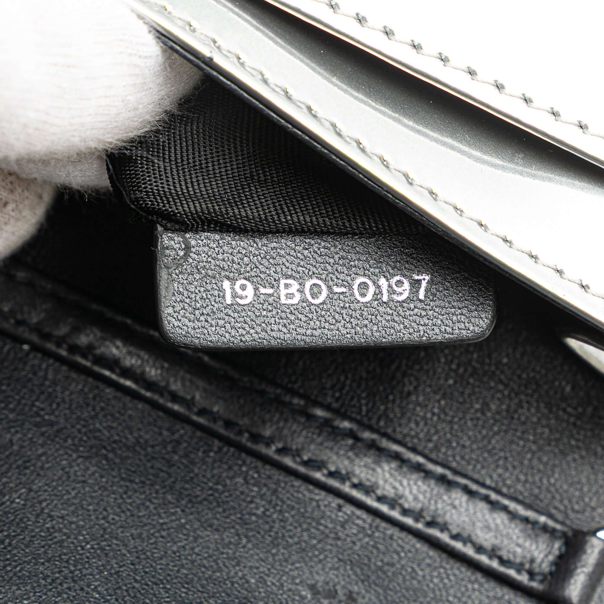 Dior Metallic Patent Microcannage Diorama Wallet on Chain