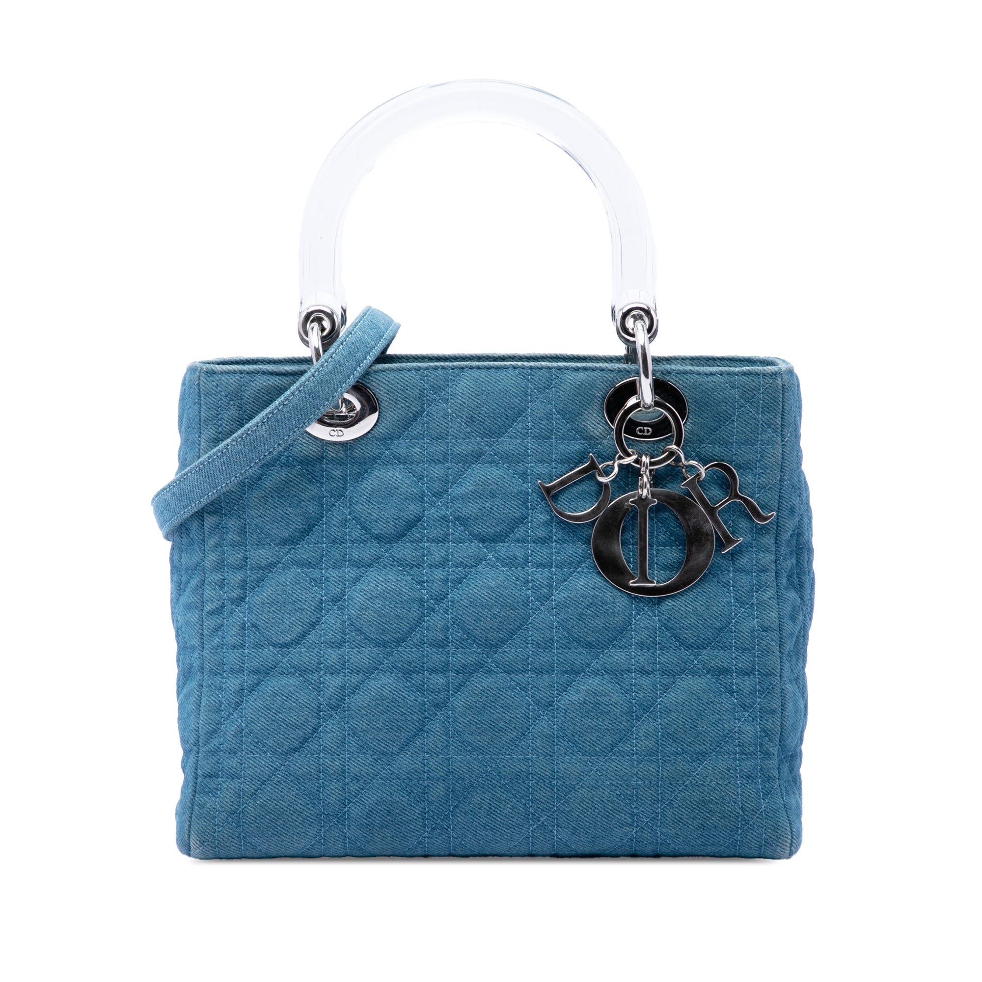 Dior Medium Denim Cannage Acrylic Handles Lady Dior - image 1