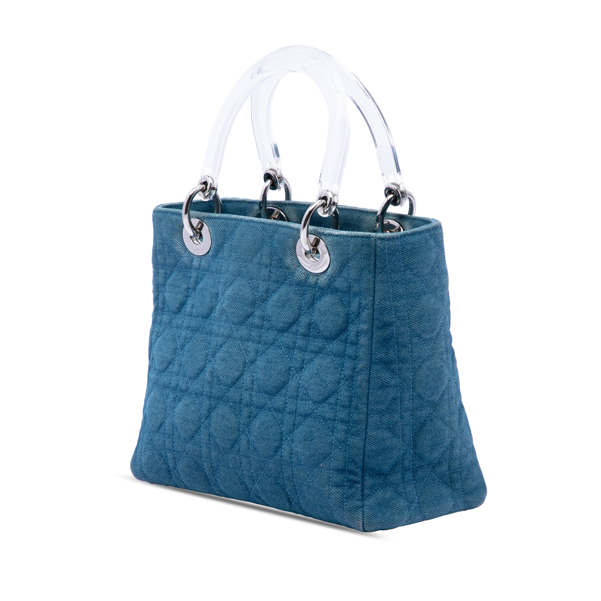 Dior Medium Denim Cannage Acrylic Handles Lady Dior - image 2