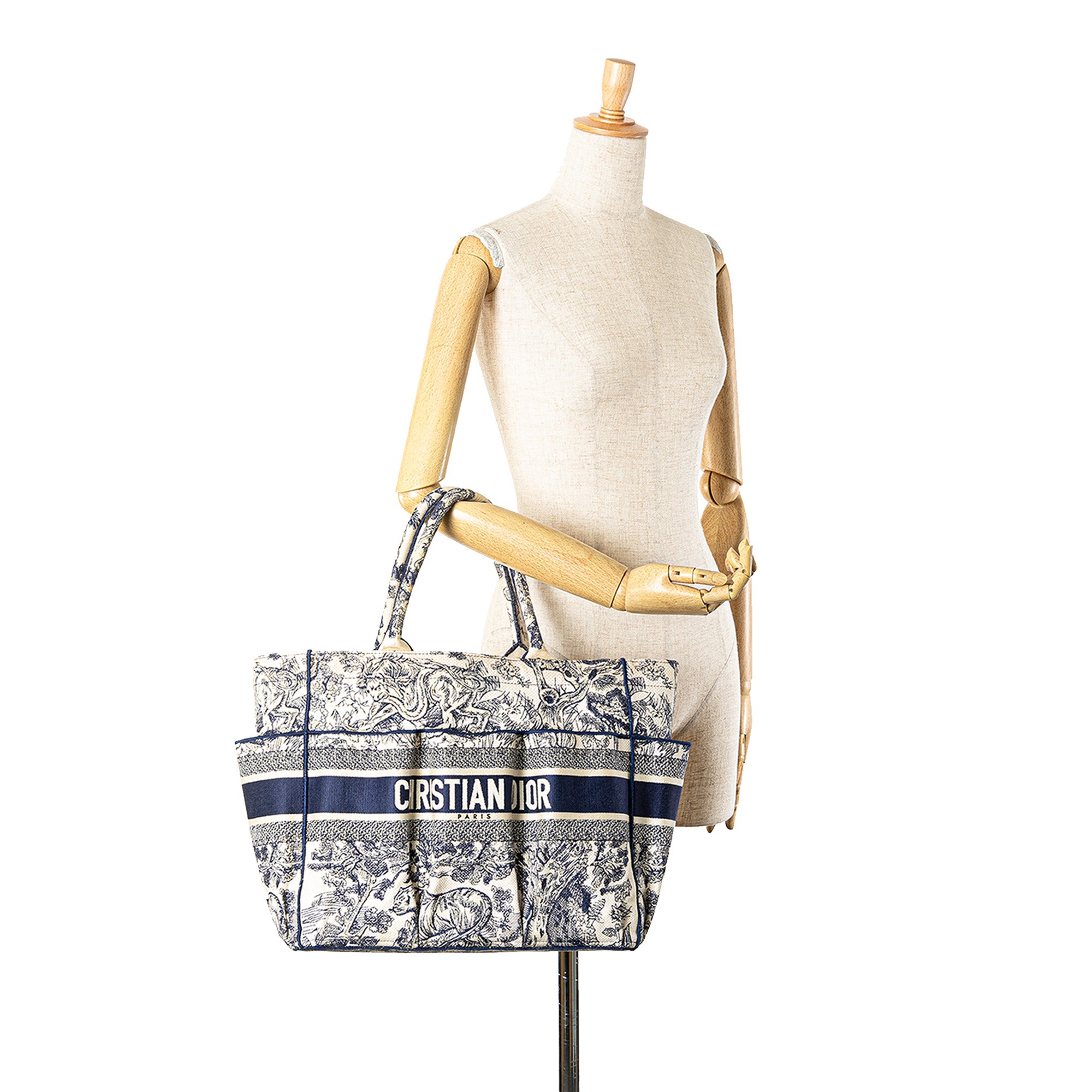 Dior Canvas Embroidered Toile De Jouy Catherine Tote - image 8