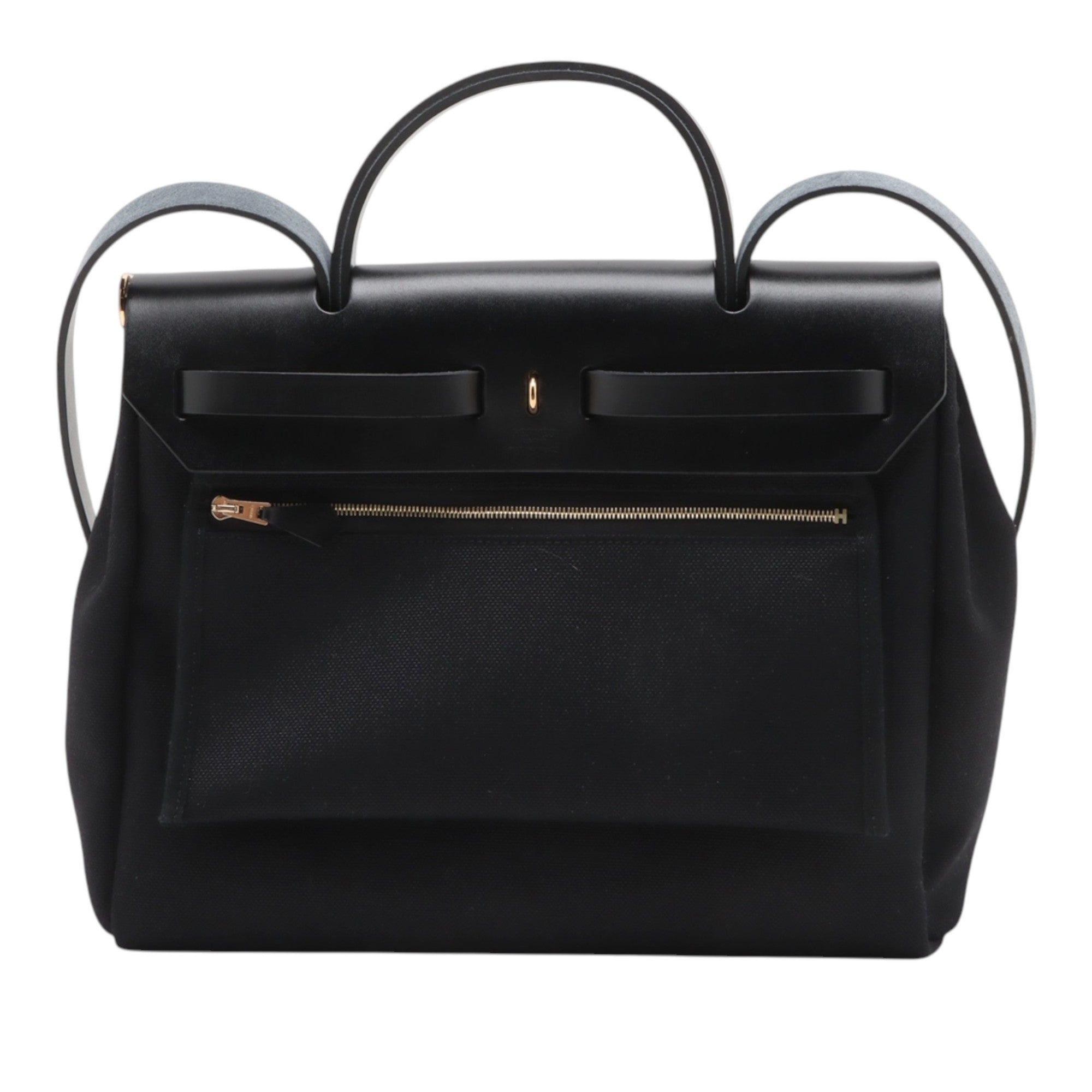 Hermès Military Toile and Vache Hunter Herbag Zip 31 - image 1