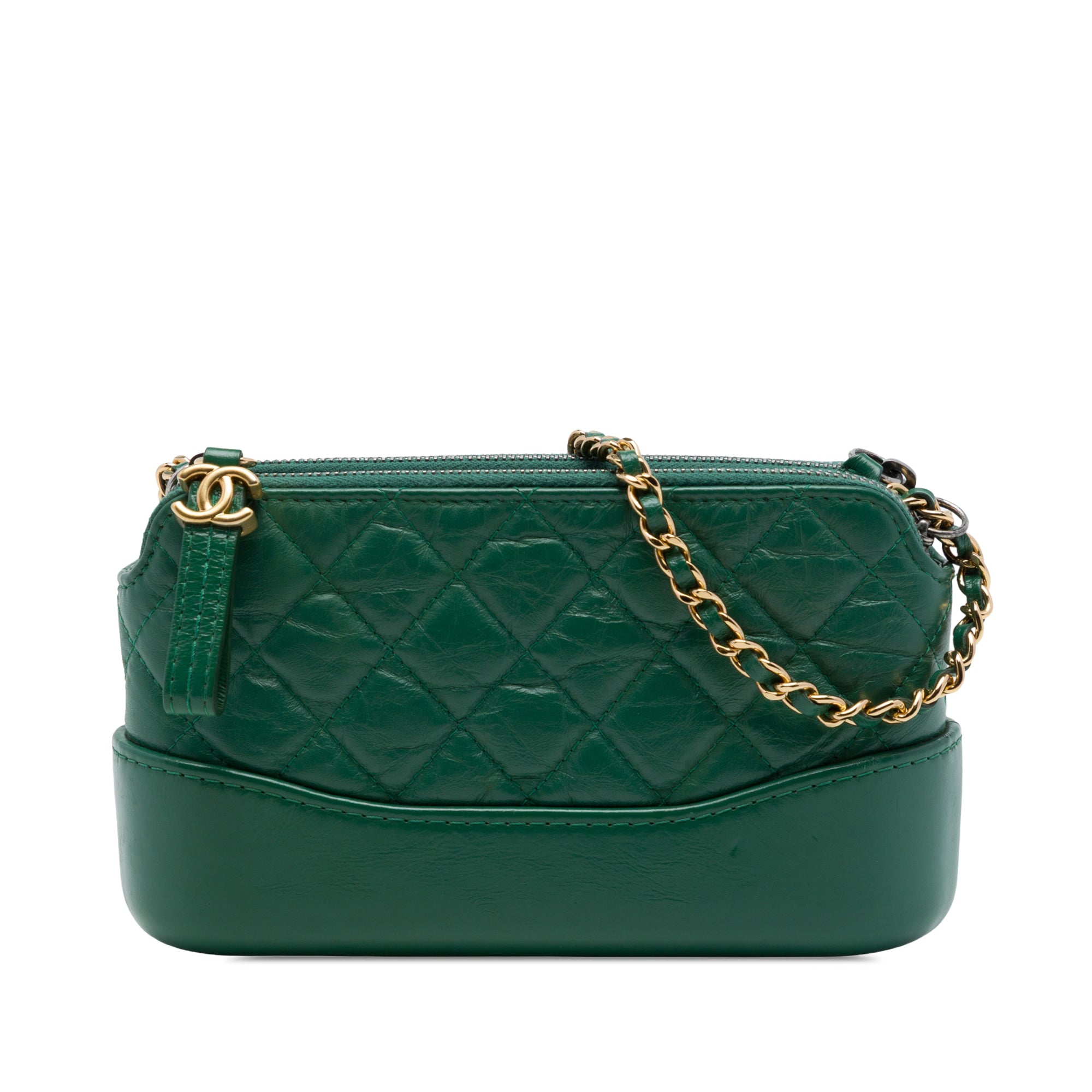 Chanel Aged Calfskin Gabrielle Double Zip Clutch with Chain - image 1