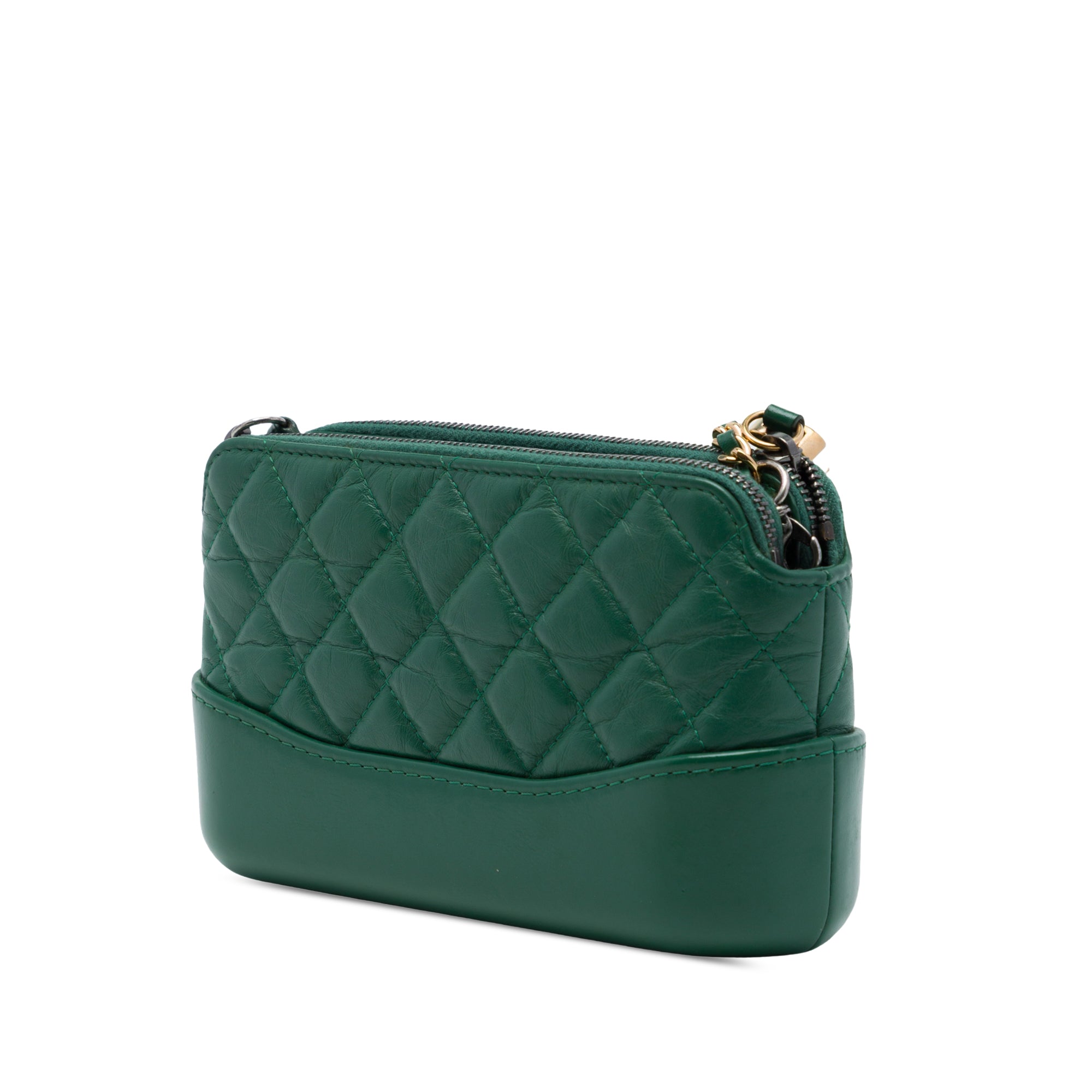 Chanel Aged Calfskin Gabrielle Double Zip Clutch with Chain - image 2